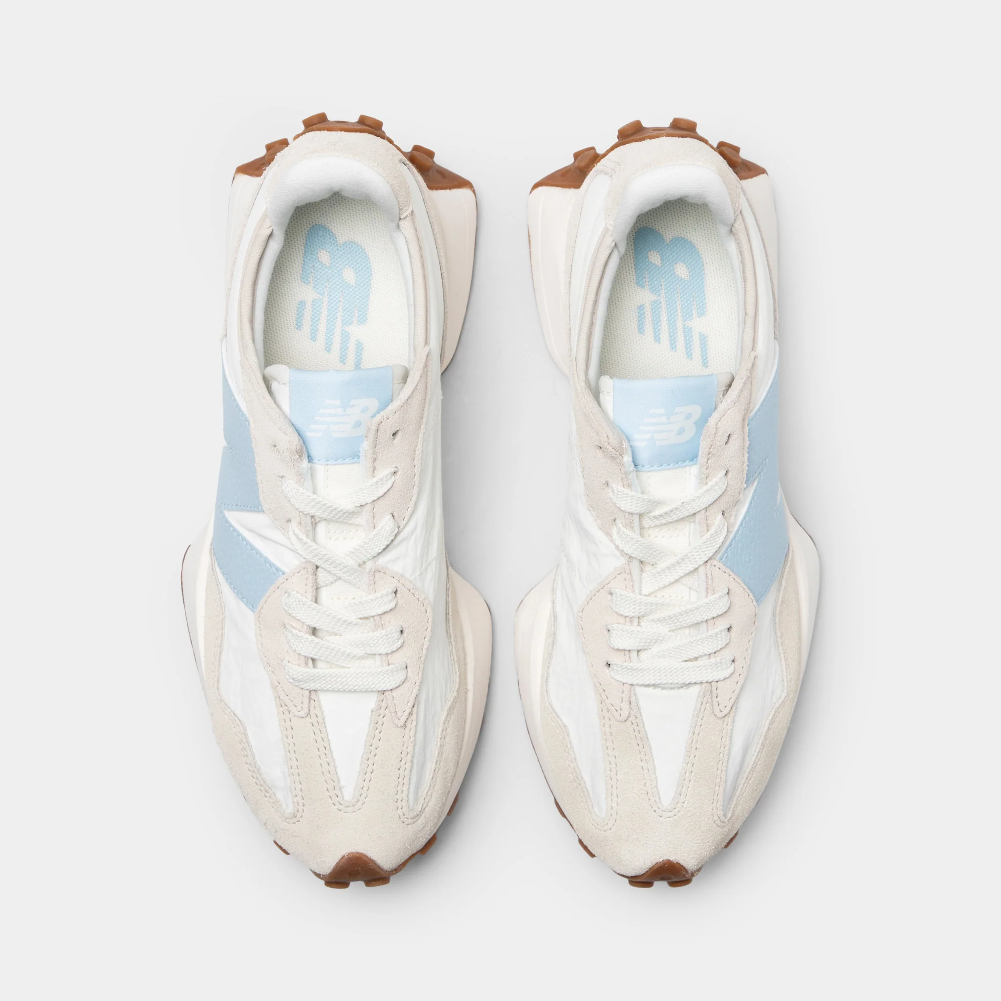 New Balance Women's 327 Tan / Light Blue - Image 5