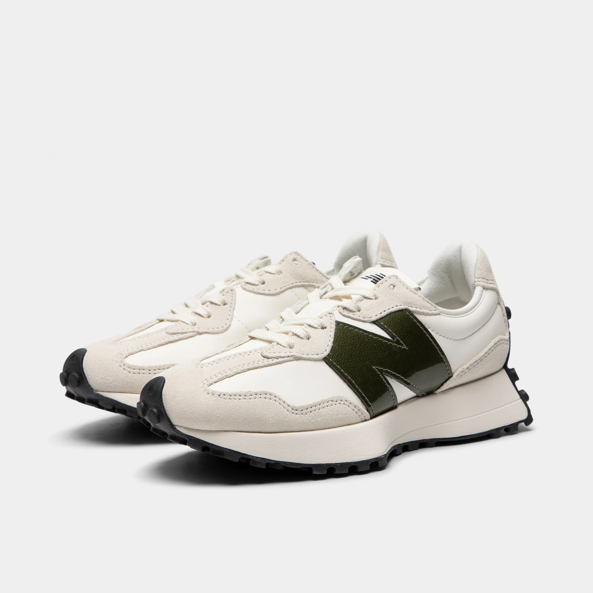 New Balance Women's 327 White / Dark Green - Image 2