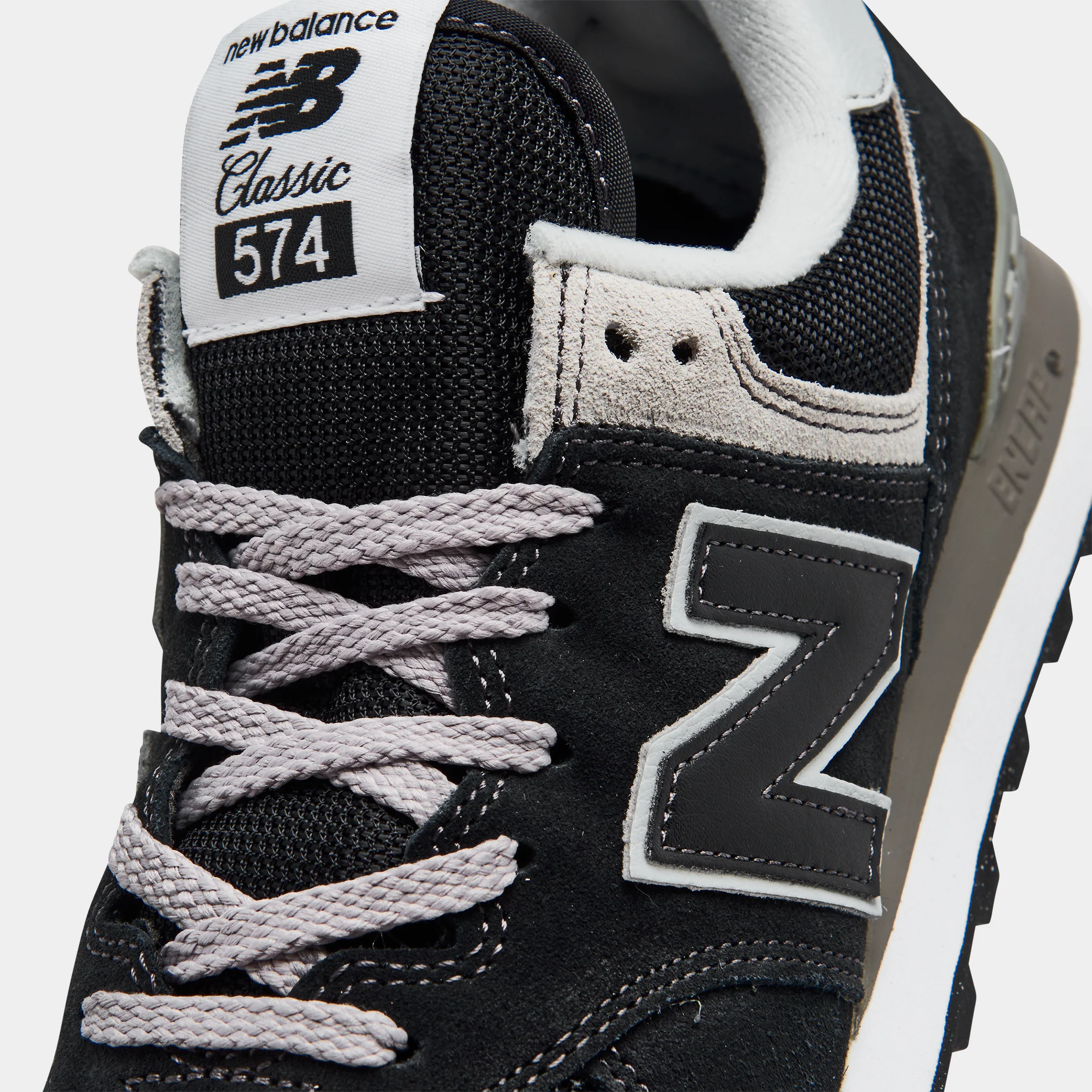 New Balance Women's 574 Black / White - Image 3