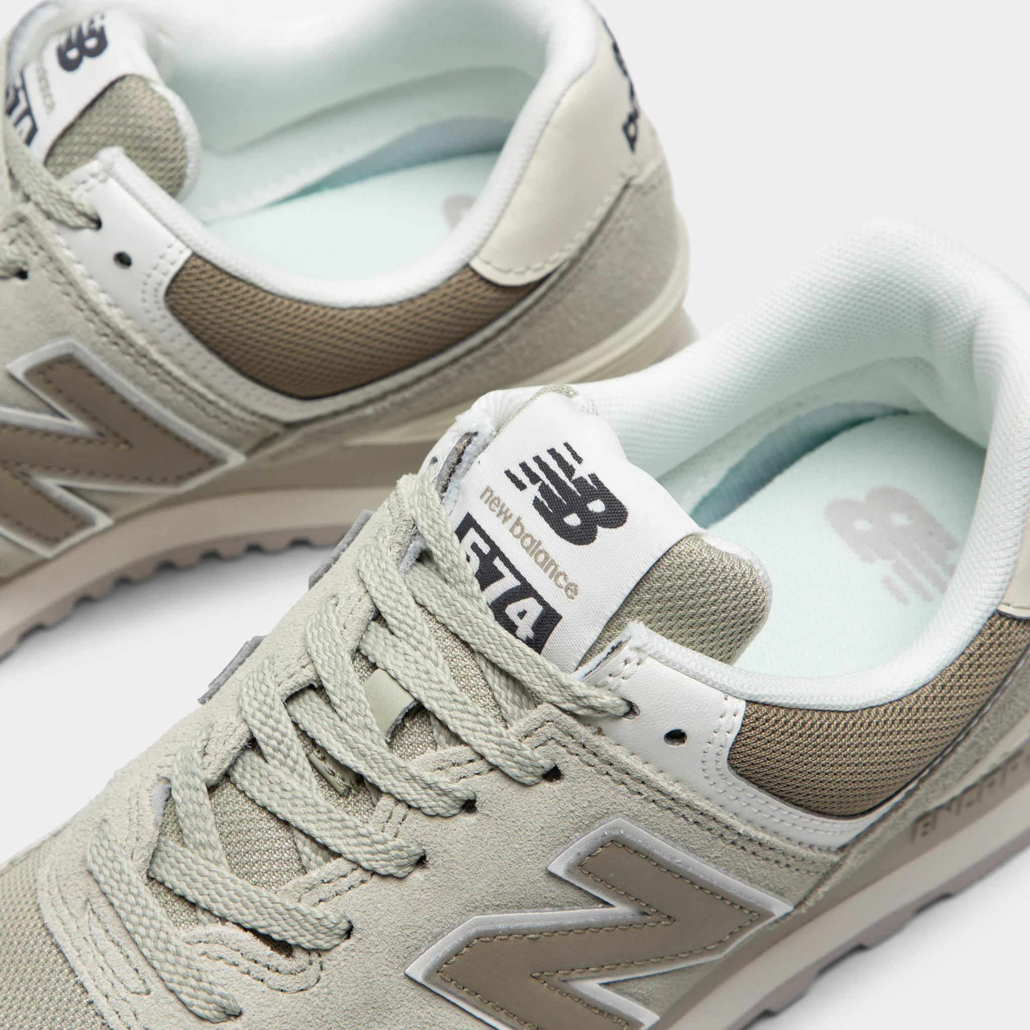 New Balance Women's 574 Olivine / Dark Stoneware - Turtledove - Image 3