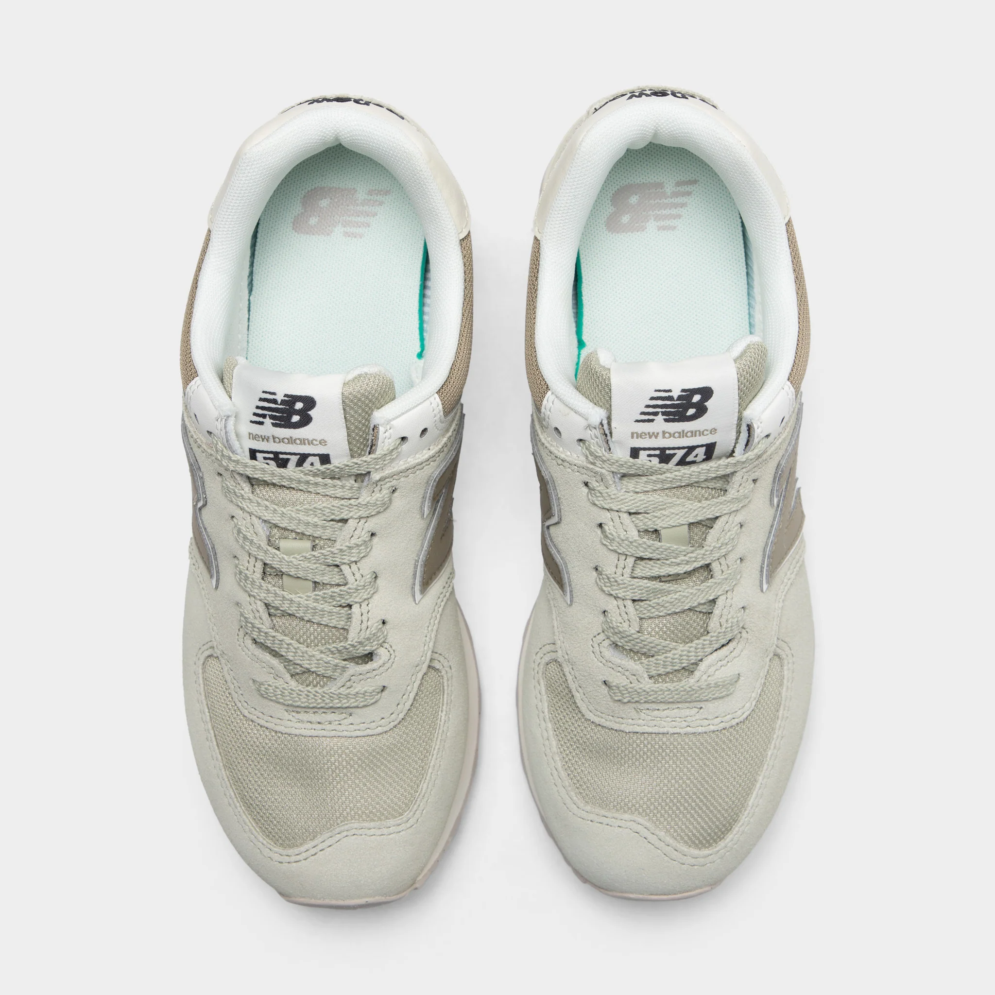 New Balance Women's 574 Olivine / Dark Stoneware - Turtledove - Image 5
