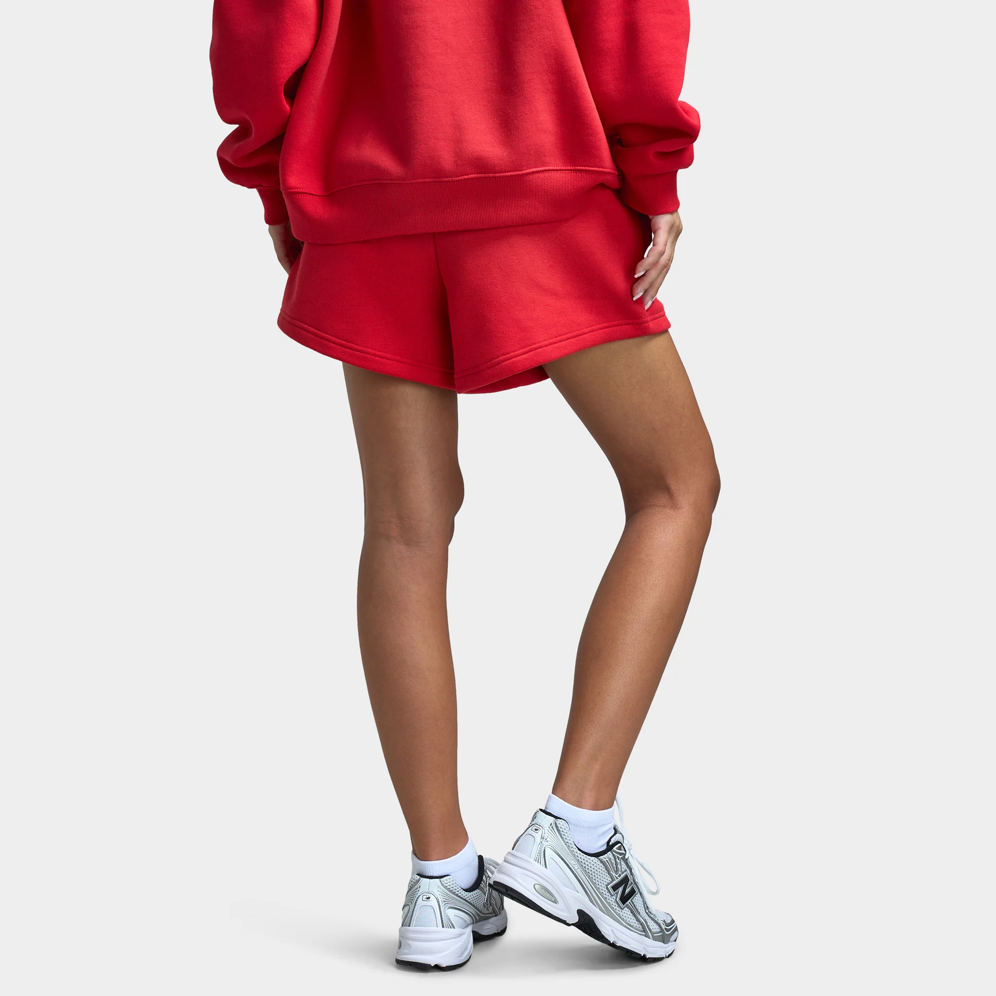 New Balance Women's Athletic Fleece Shorts / Red - Image 2