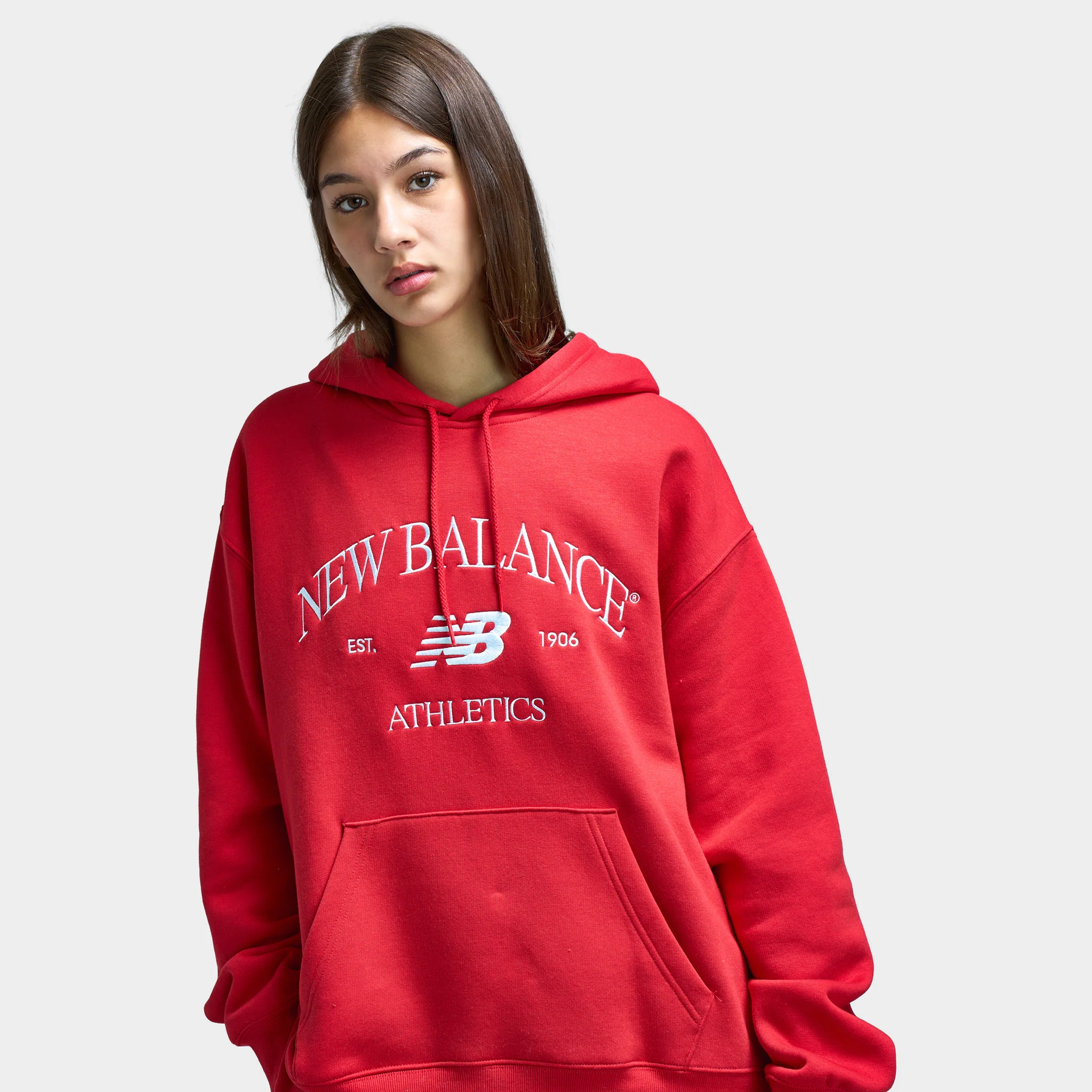 New Balance Women's Athletic Pullover Hoodie / Red - Image 3
