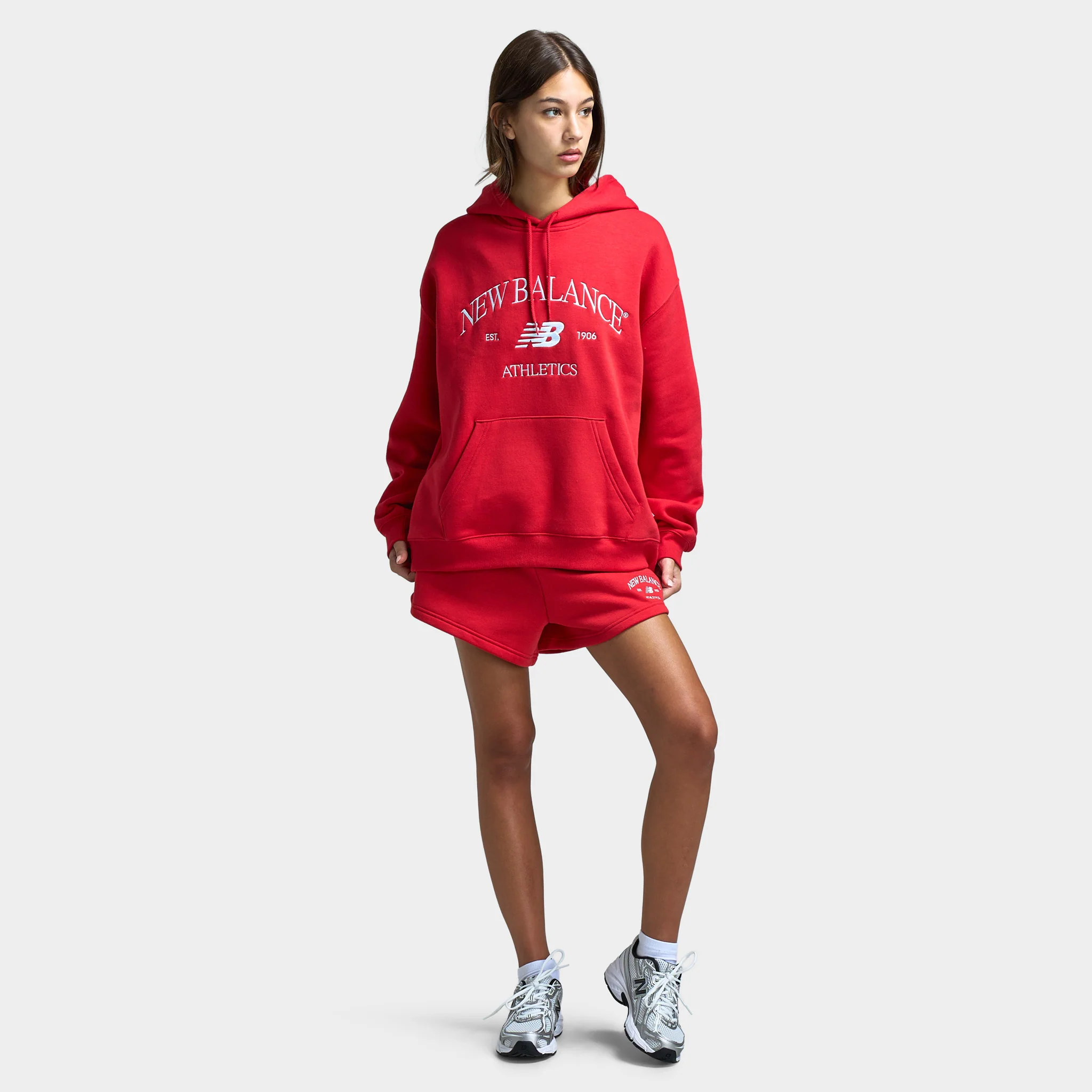 New Balance Women's Athletic Pullover Hoodie / Red - Image 6