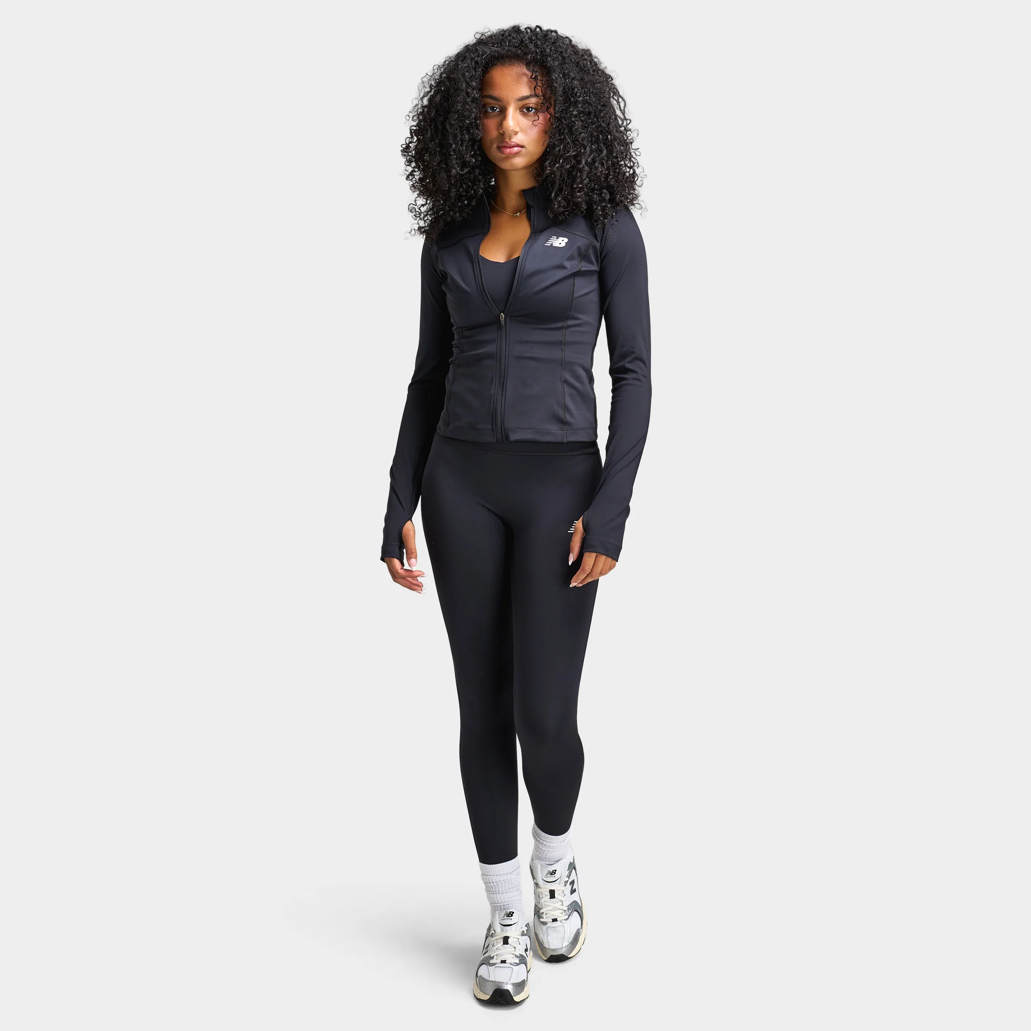 New Balance Women's Logo Fullzip / Black - Image 6