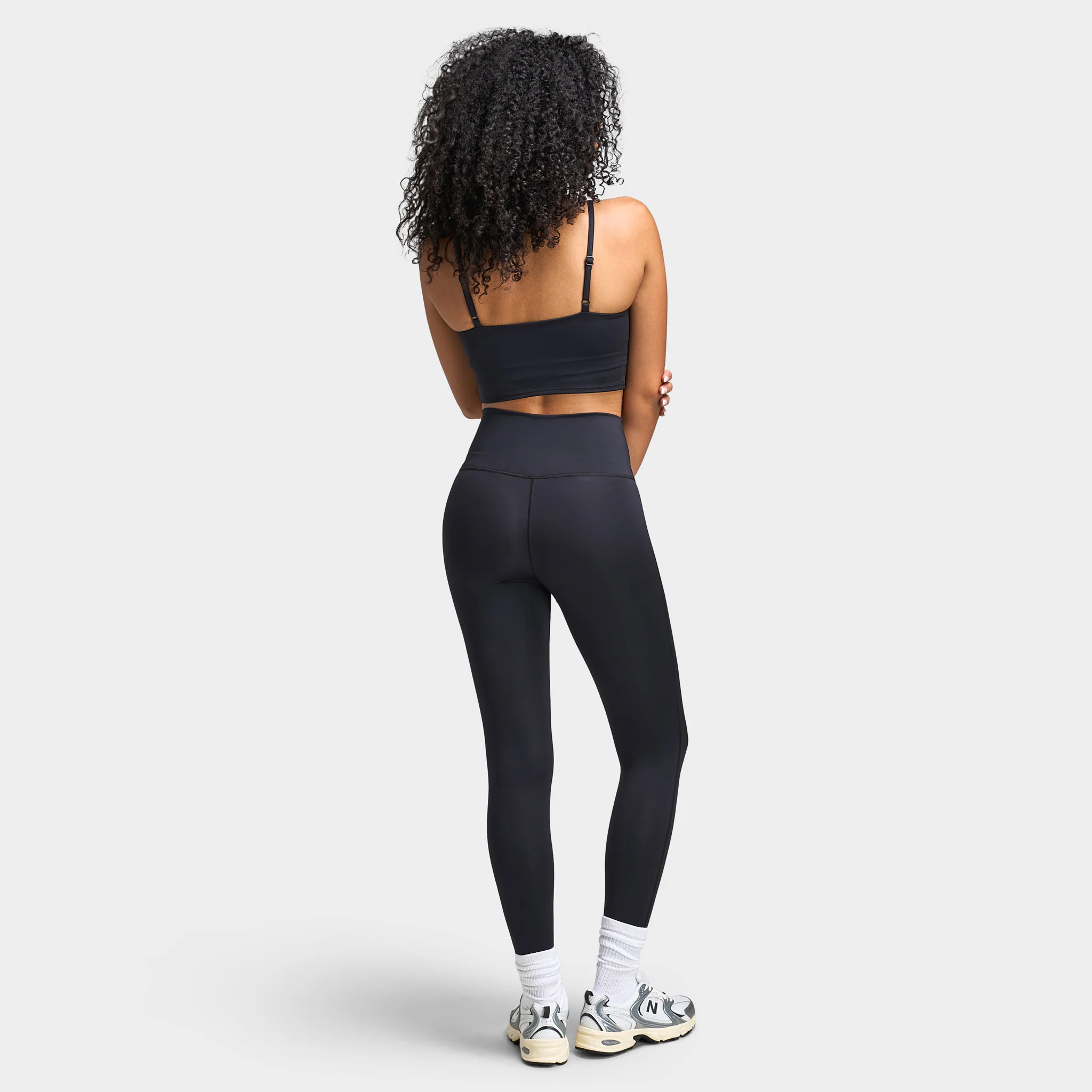 New Balance Women's Logo Tank Bra Dock / Black - Image 5