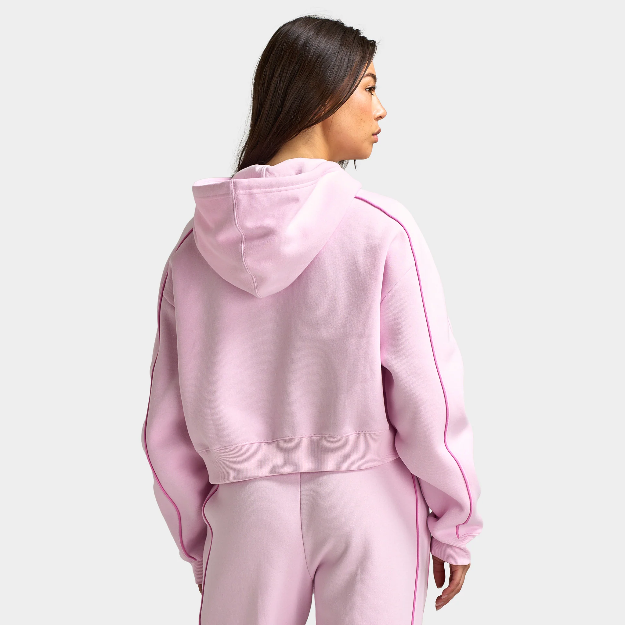 New Balance Women's Piping Full-Zip Hoodie / Light Raspberry - Image 2