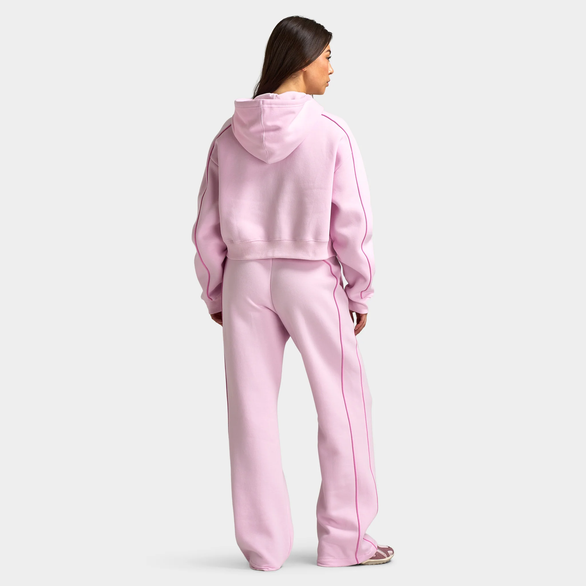 New Balance Women's Piping Full-Zip Hoodie / Light Raspberry - Image 6
