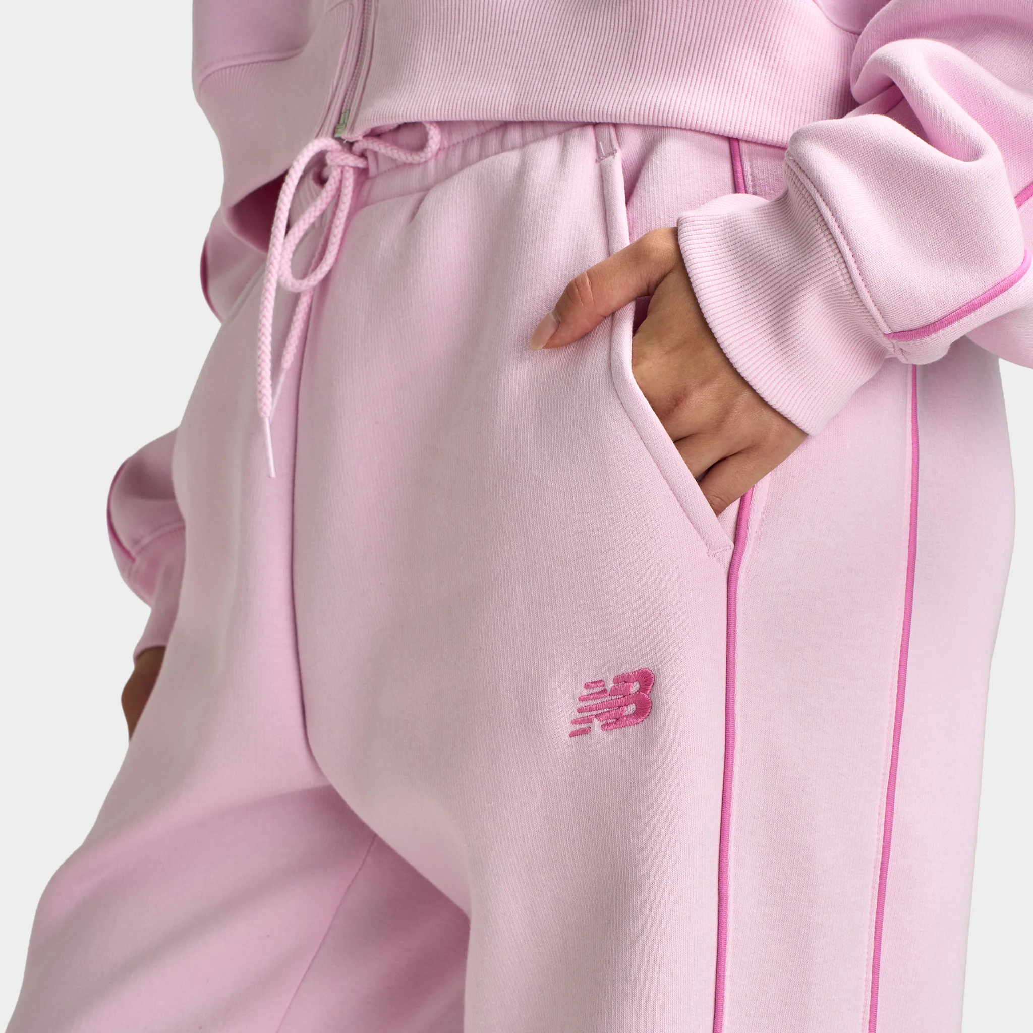 New Balance Women's Piping Straight Leg Joggers / Light Raspberry - Image 5