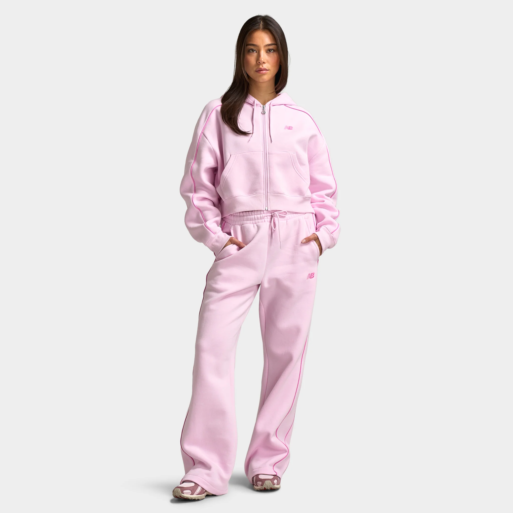 New Balance Women's Piping Straight Leg Joggers / Light Raspberry - Image 6