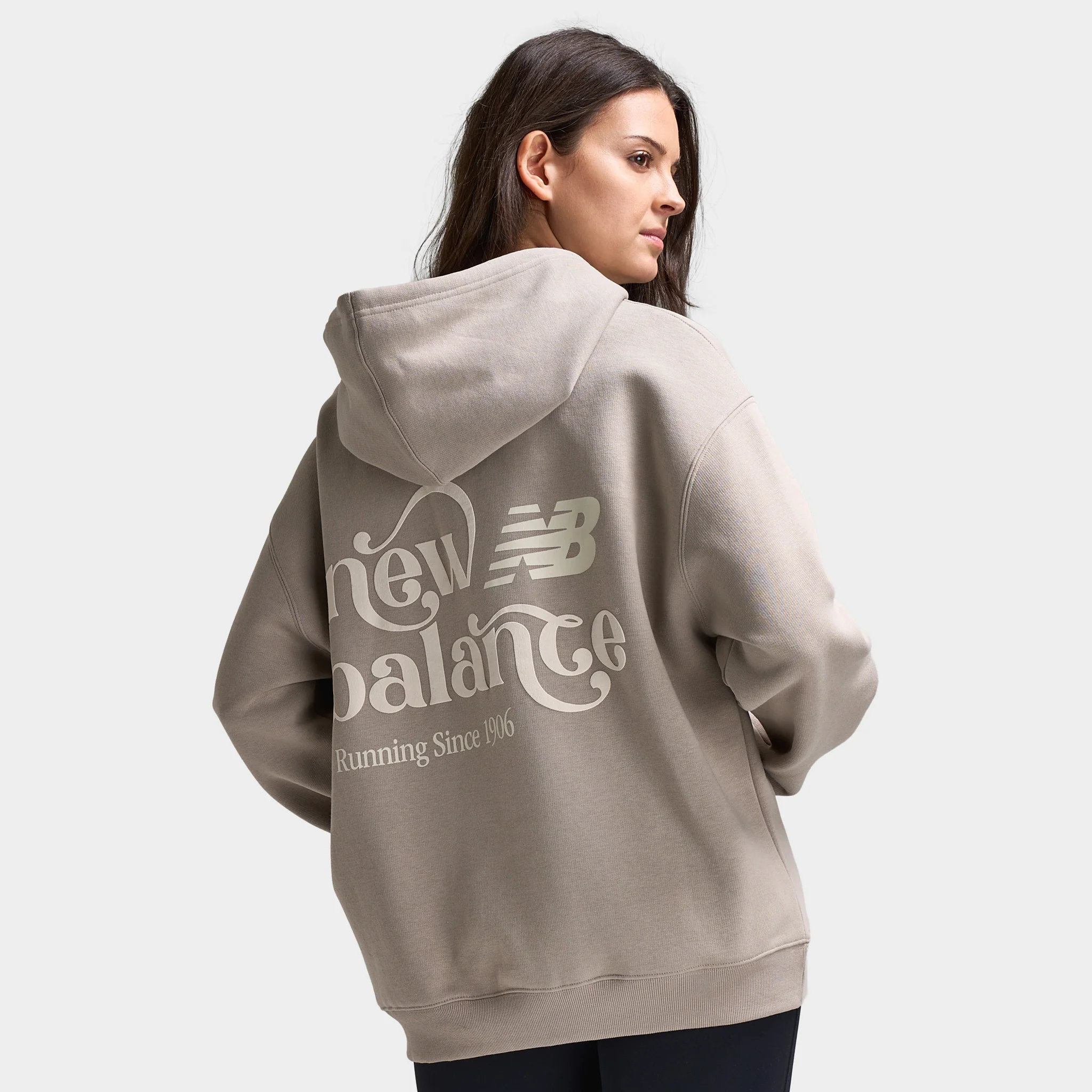 New Balance Women's Script Graphic Hoodie / Brown - Image 6