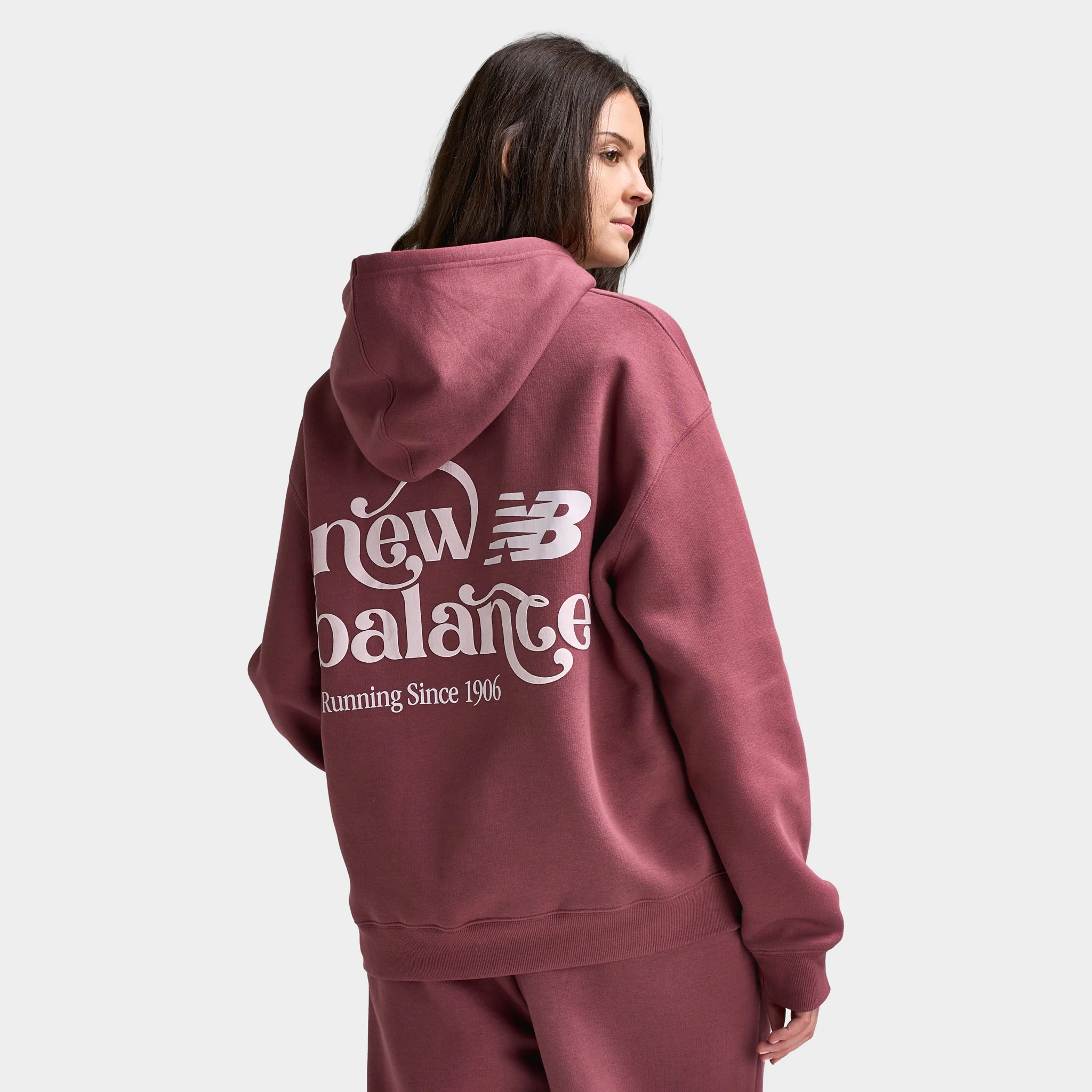 New Balance Women's Script Graphic Hoodie / Red - Image 2