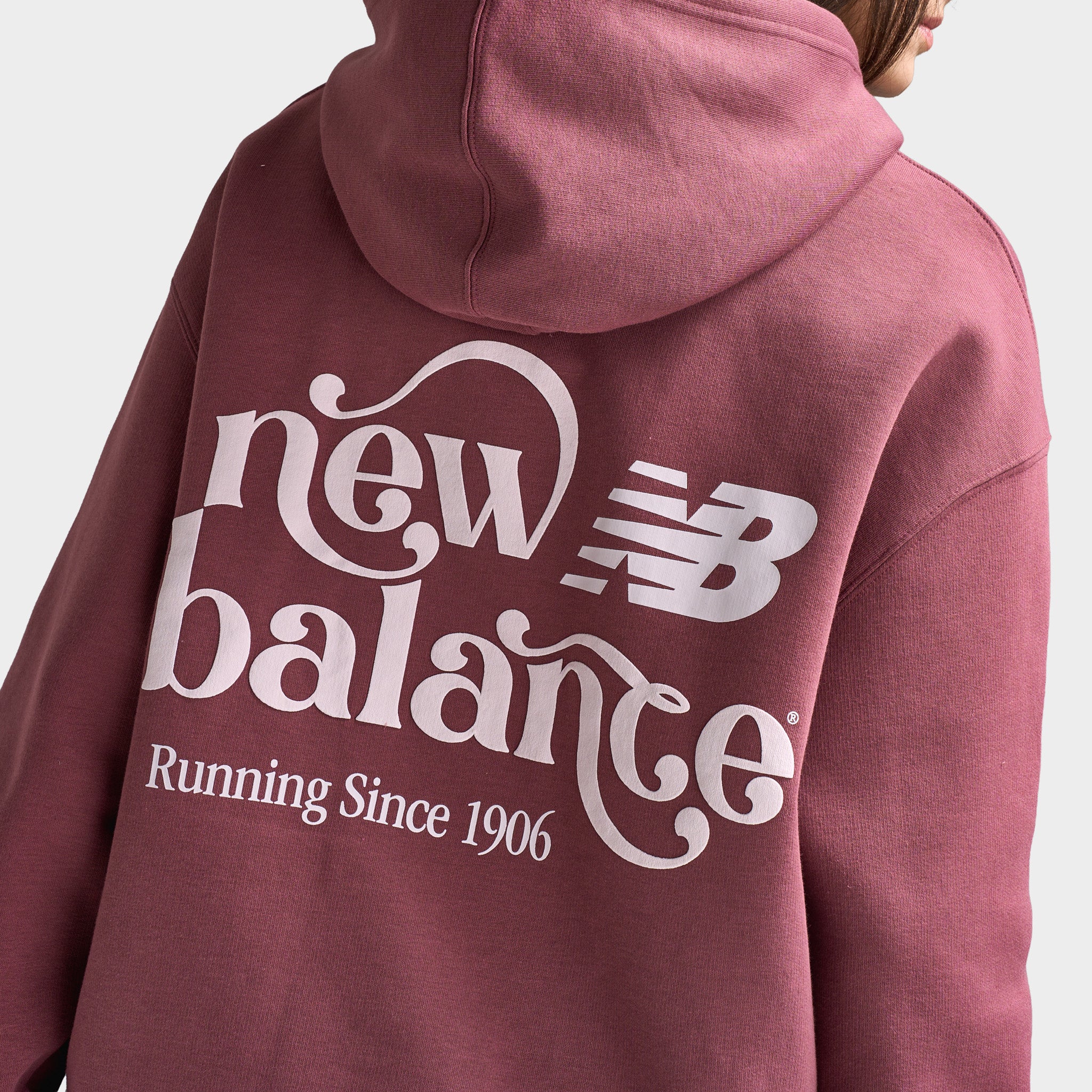 New Balance Women's Script Graphic Hoodie / Red - Image 4
