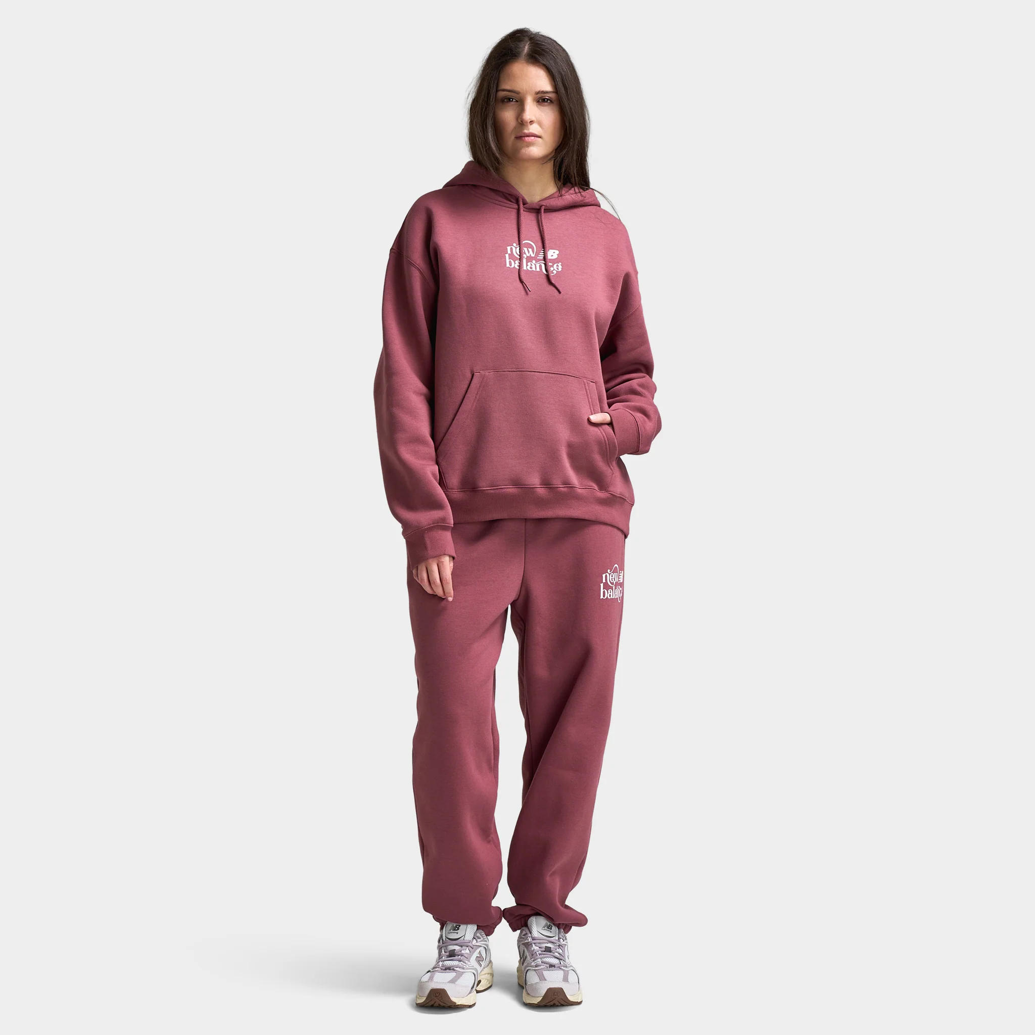 New Balance Women's Script Graphic Hoodie / Red - Image 5