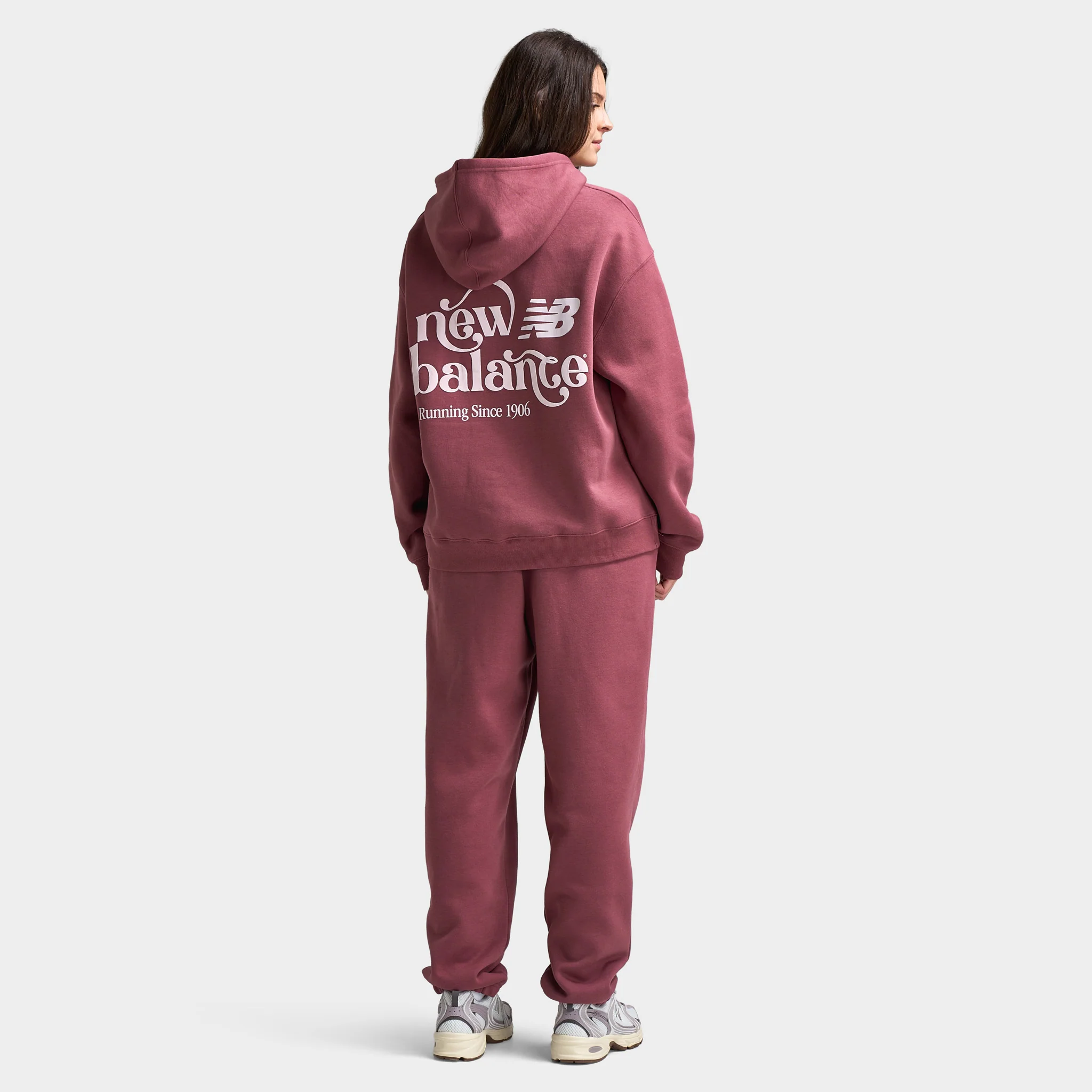 New Balance Women's Script Graphic Hoodie / Red - Image 6
