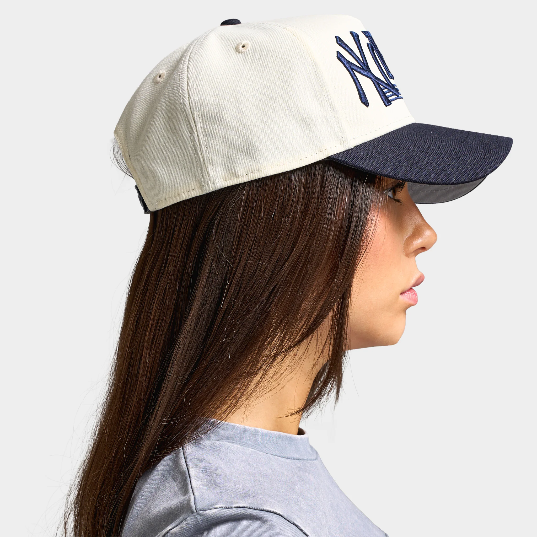 New Era New York Yankees Big Wordmark 9FORTY AF Chrome / Navy - Image 4