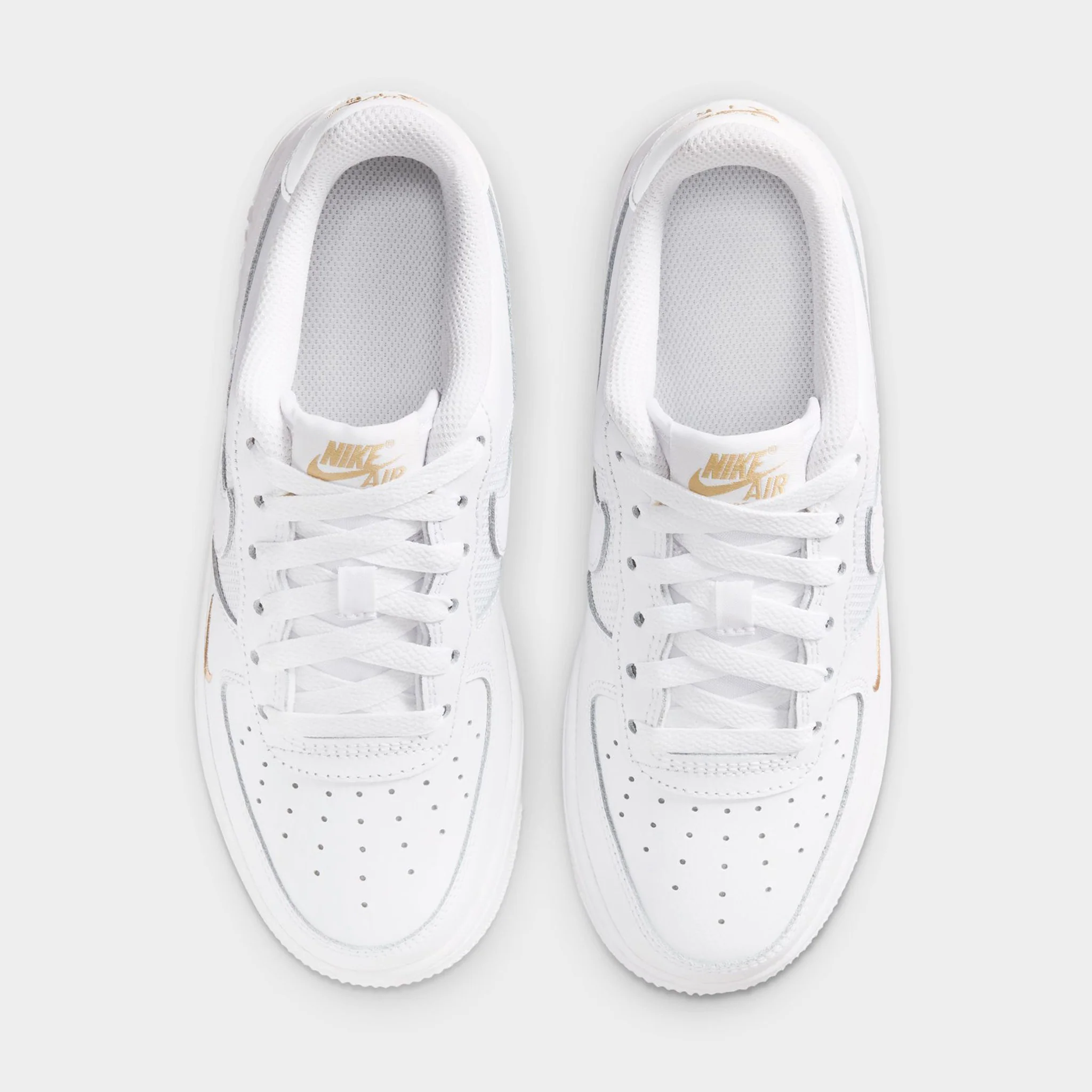 Nike Air Force 1 GS White / Desert Khaki - Metallic Silver - Image 5