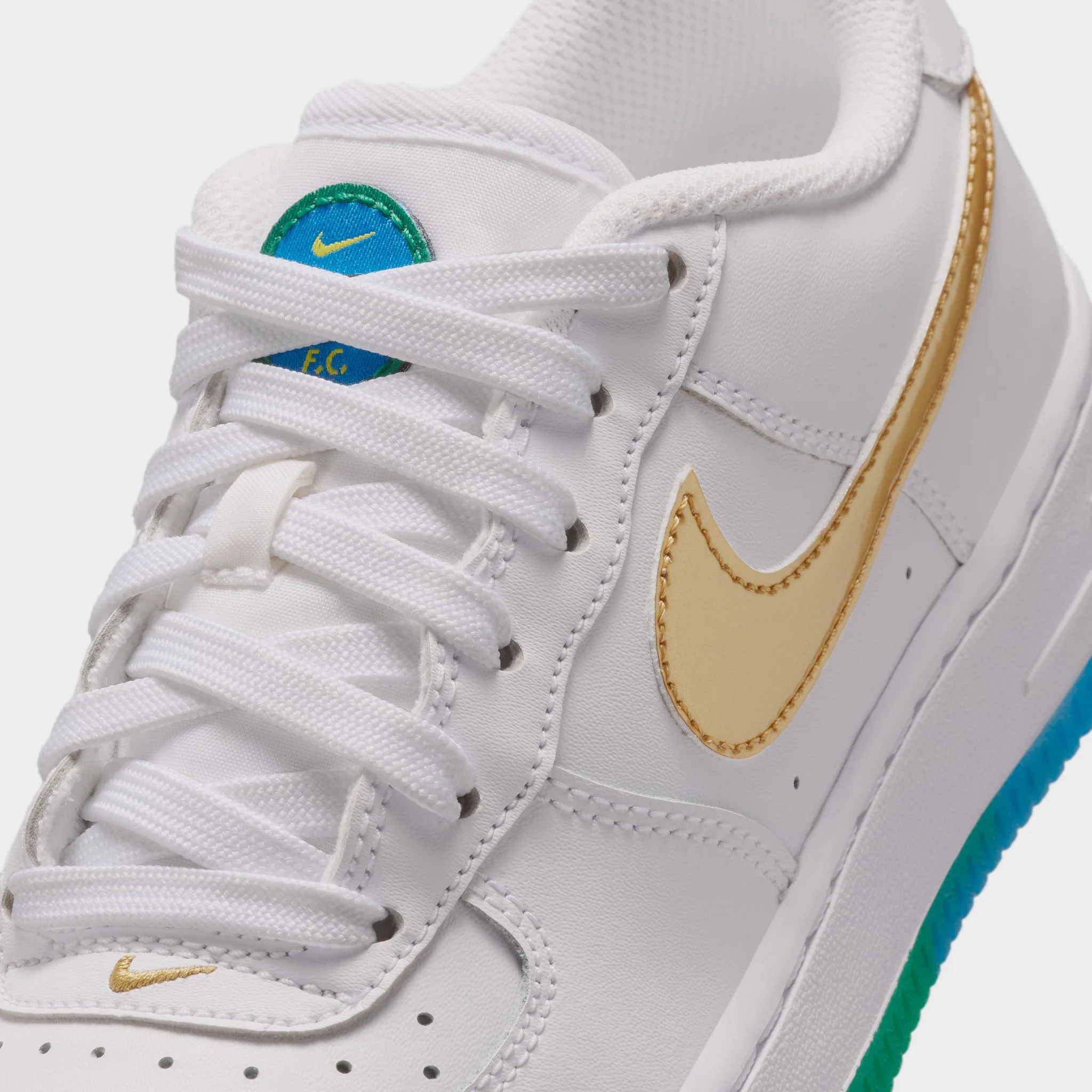 Nike Air Force 1 GS World Cup White / Metallic Gold - Soar Sonic Yellow - Image 3