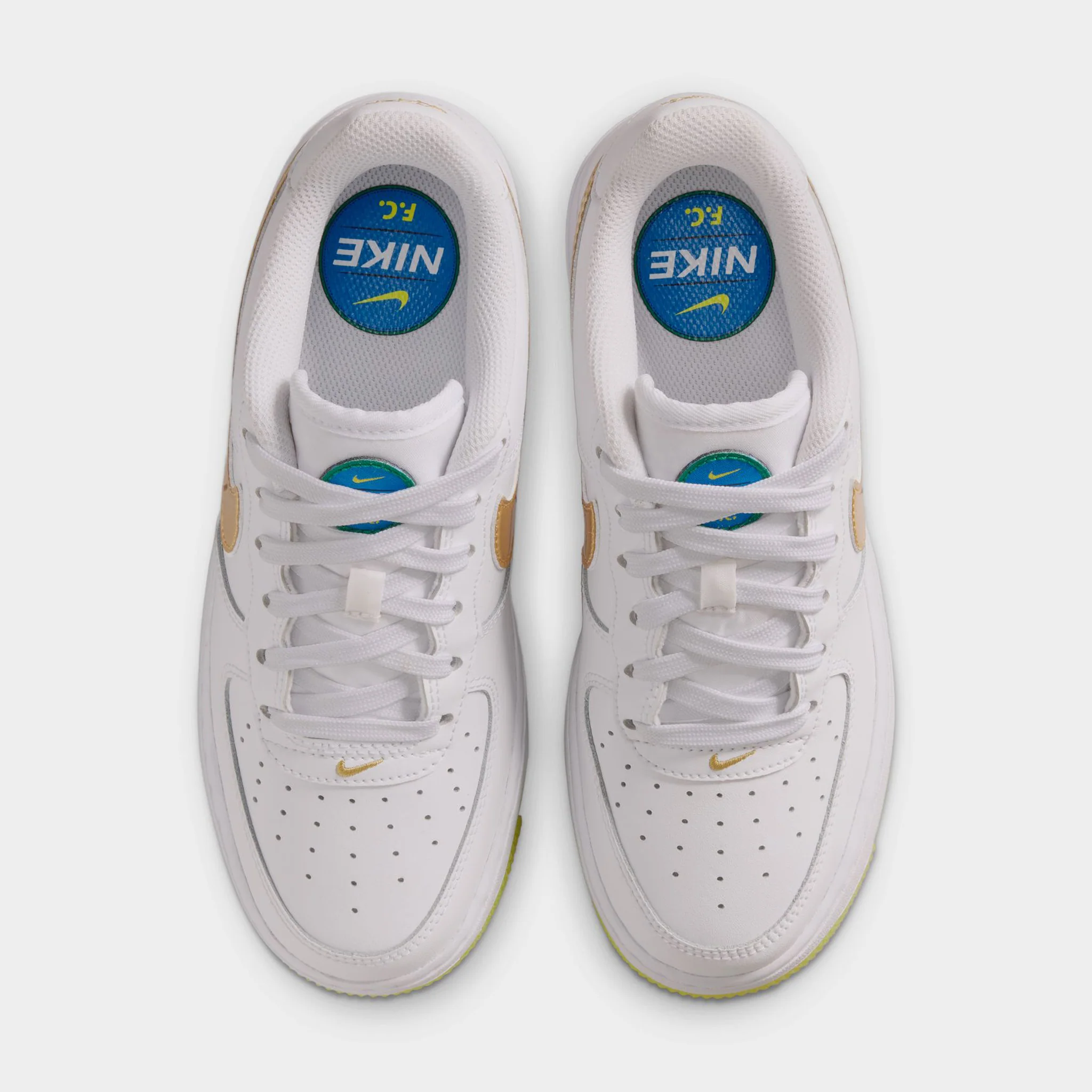 Nike Air Force 1 GS World Cup White / Metallic Gold - Soar Sonic Yellow - Image 6