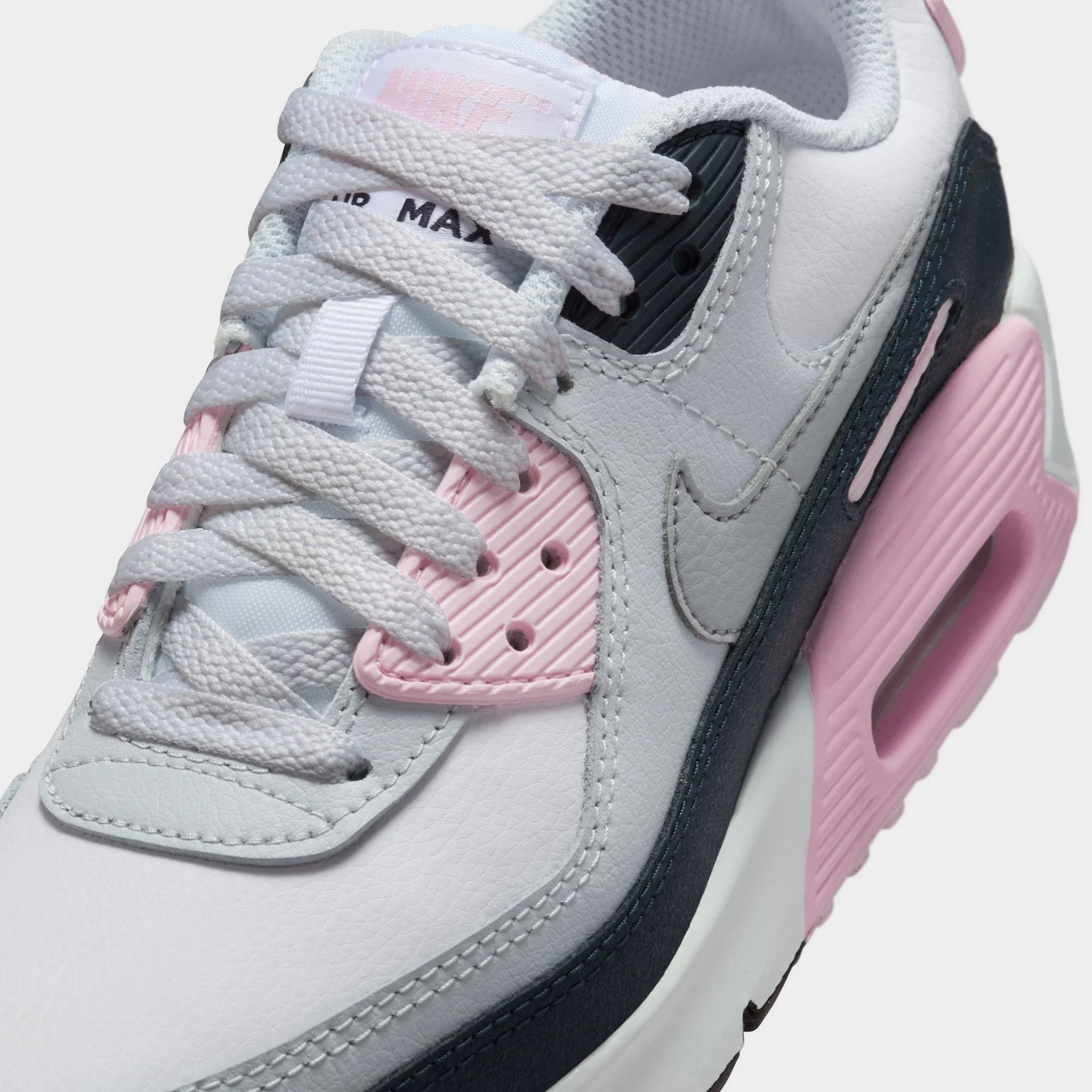 Nike Air Max 90 LTR GS White / Wolf Grey - Pink Foam - Image 3