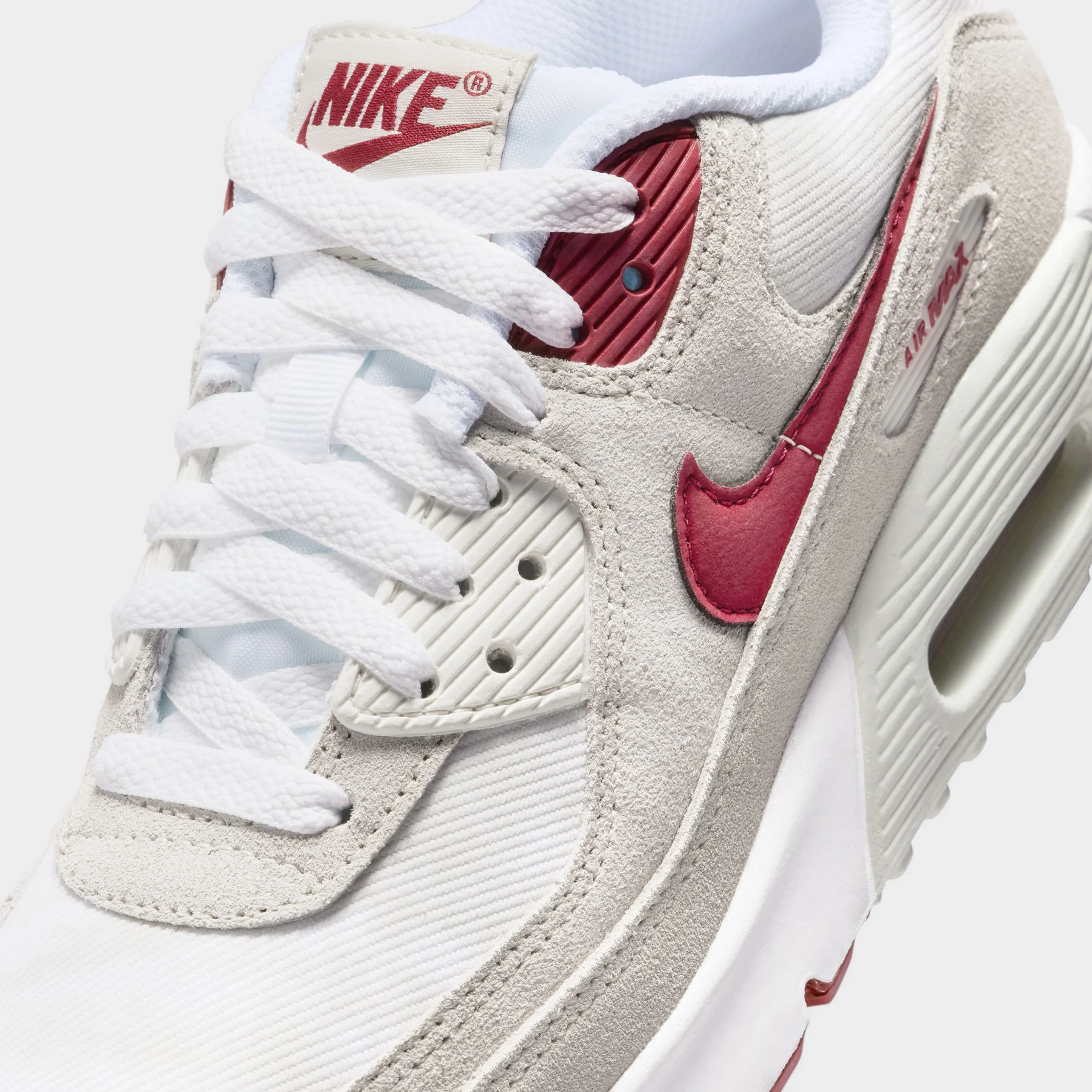 Nike Air Max 90 SE GS White / Team Crimson - Light Bone - Image 3