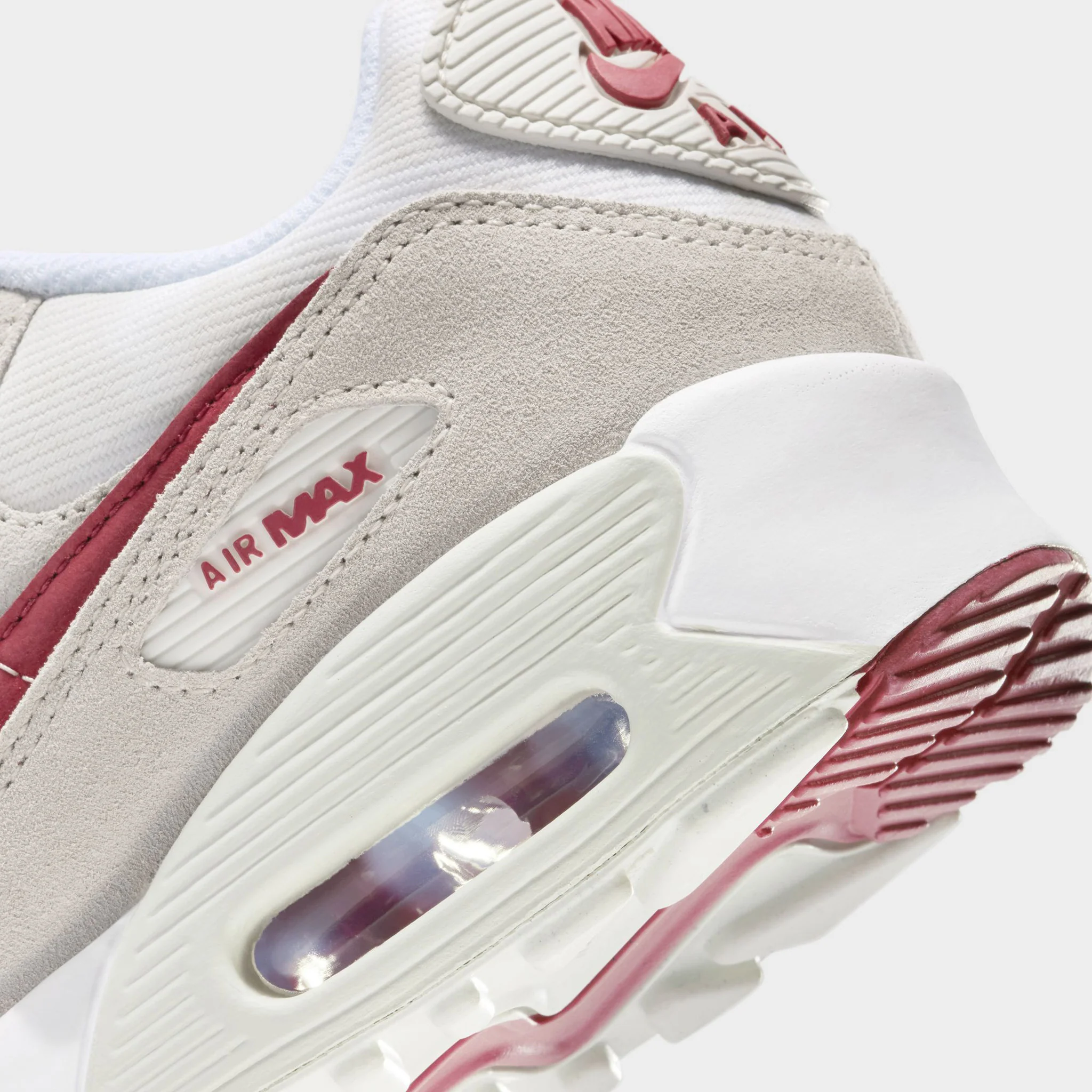 Nike Air Max 90 SE GS White / Team Crimson - Light Bone - Image 4