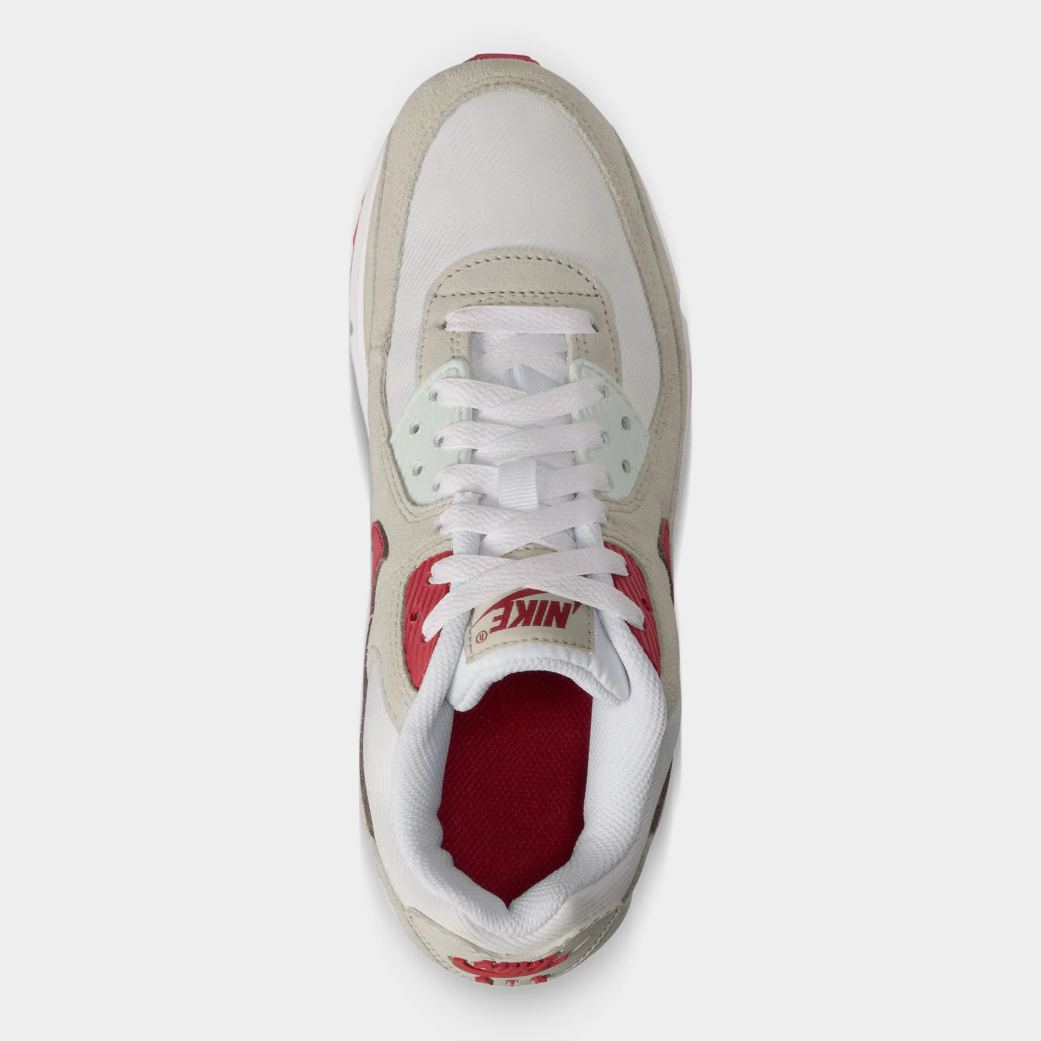 Nike Air Max 90 SE GS White / Team Crimson - Light Bone - Image 5