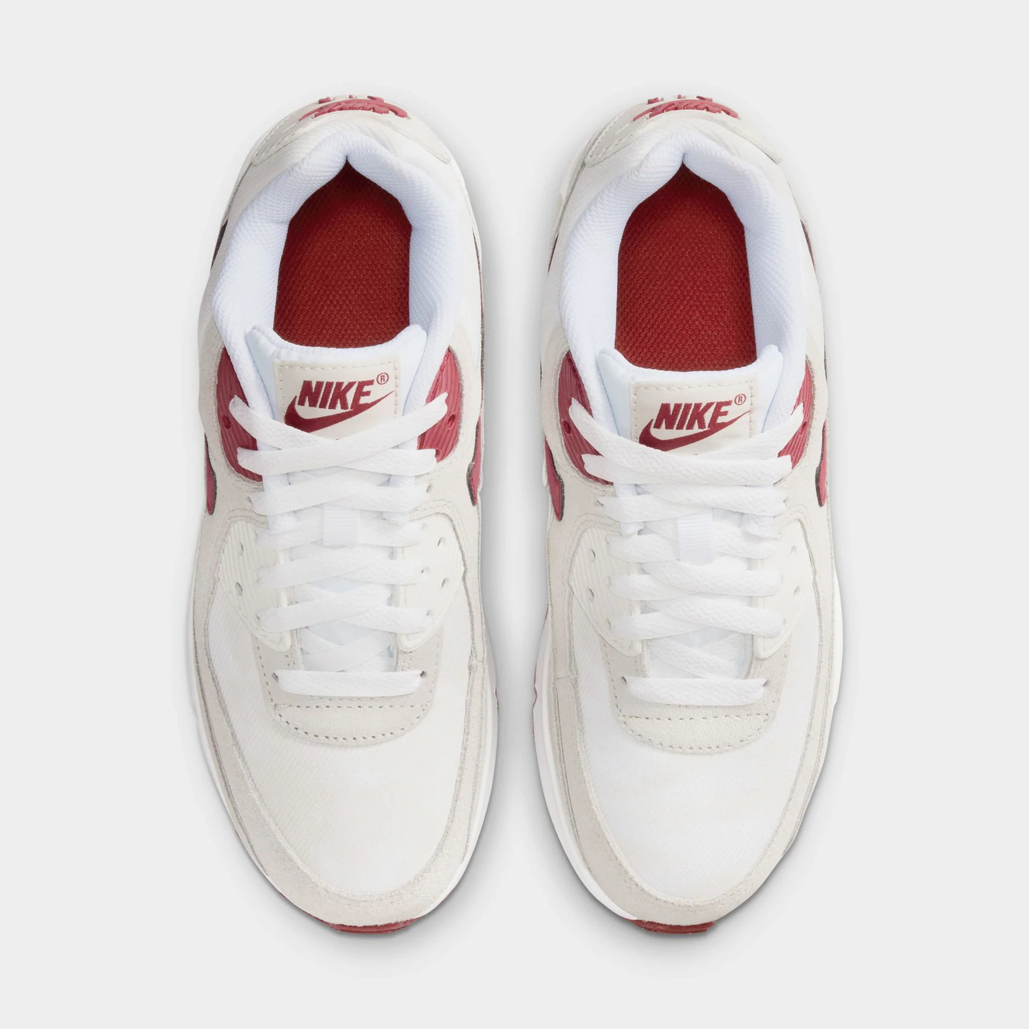 Nike Air Max 90 SE GS White / Team Crimson - Light Bone - Image 7
