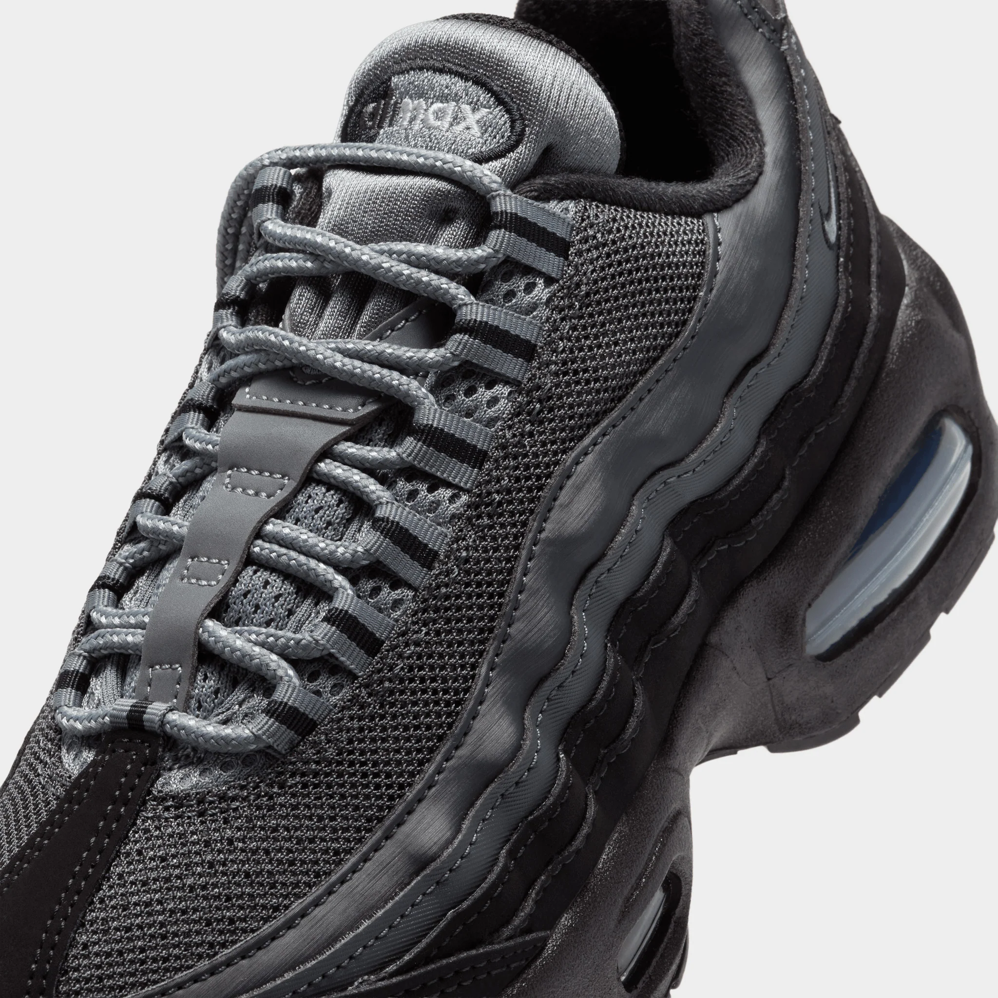 Nike Air Max 95 GS Black / Metallic Silver - Lime - Image 3