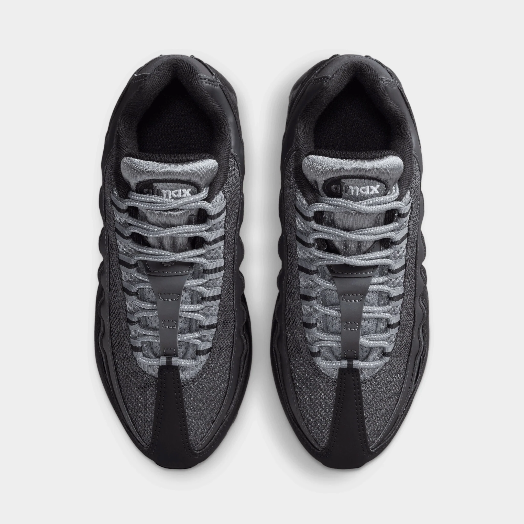 Nike Air Max 95 GS Black / Metallic Silver - Lime - Image 5