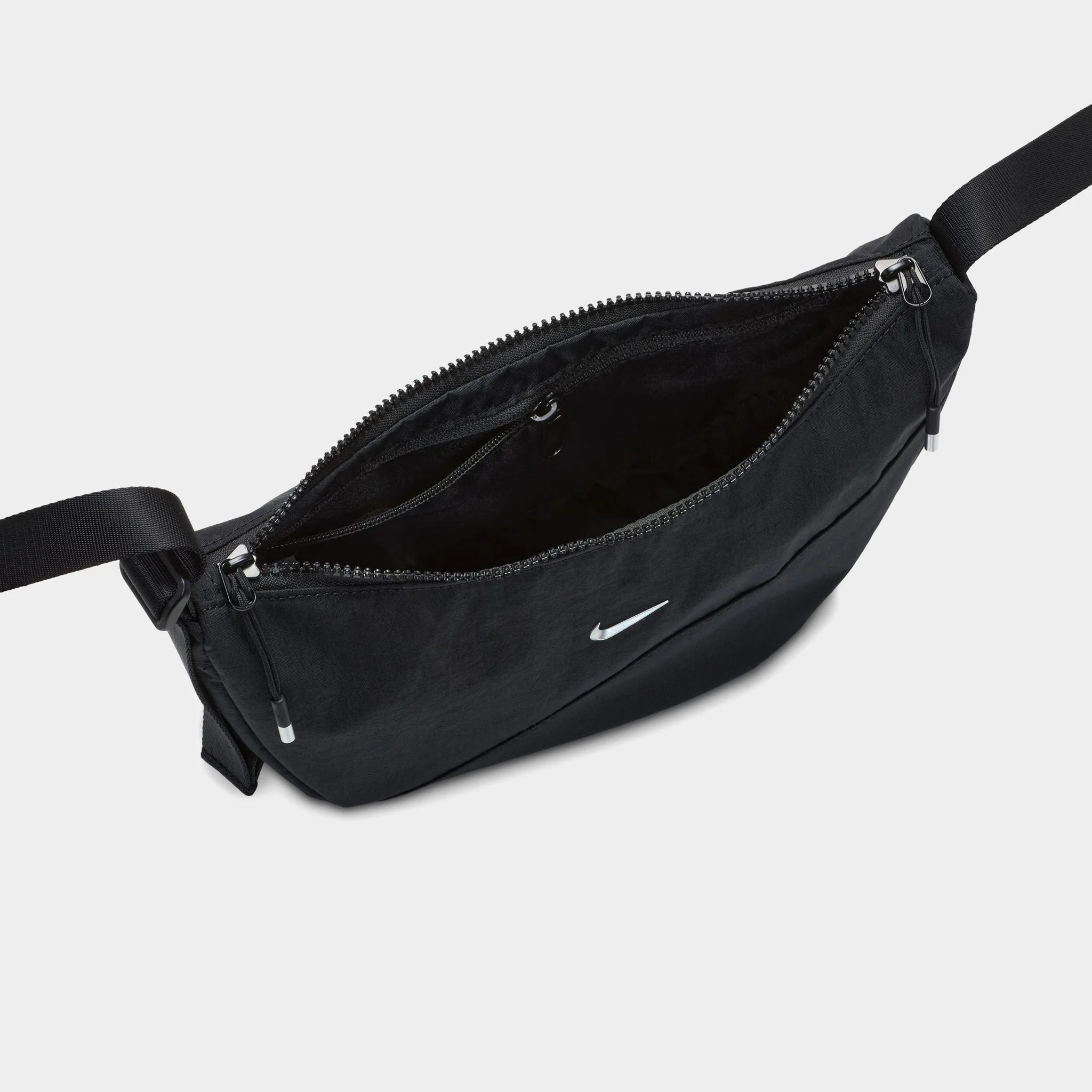 Nike Aura Crescent Crossbody Bag Black / Matte Silver - Image 4