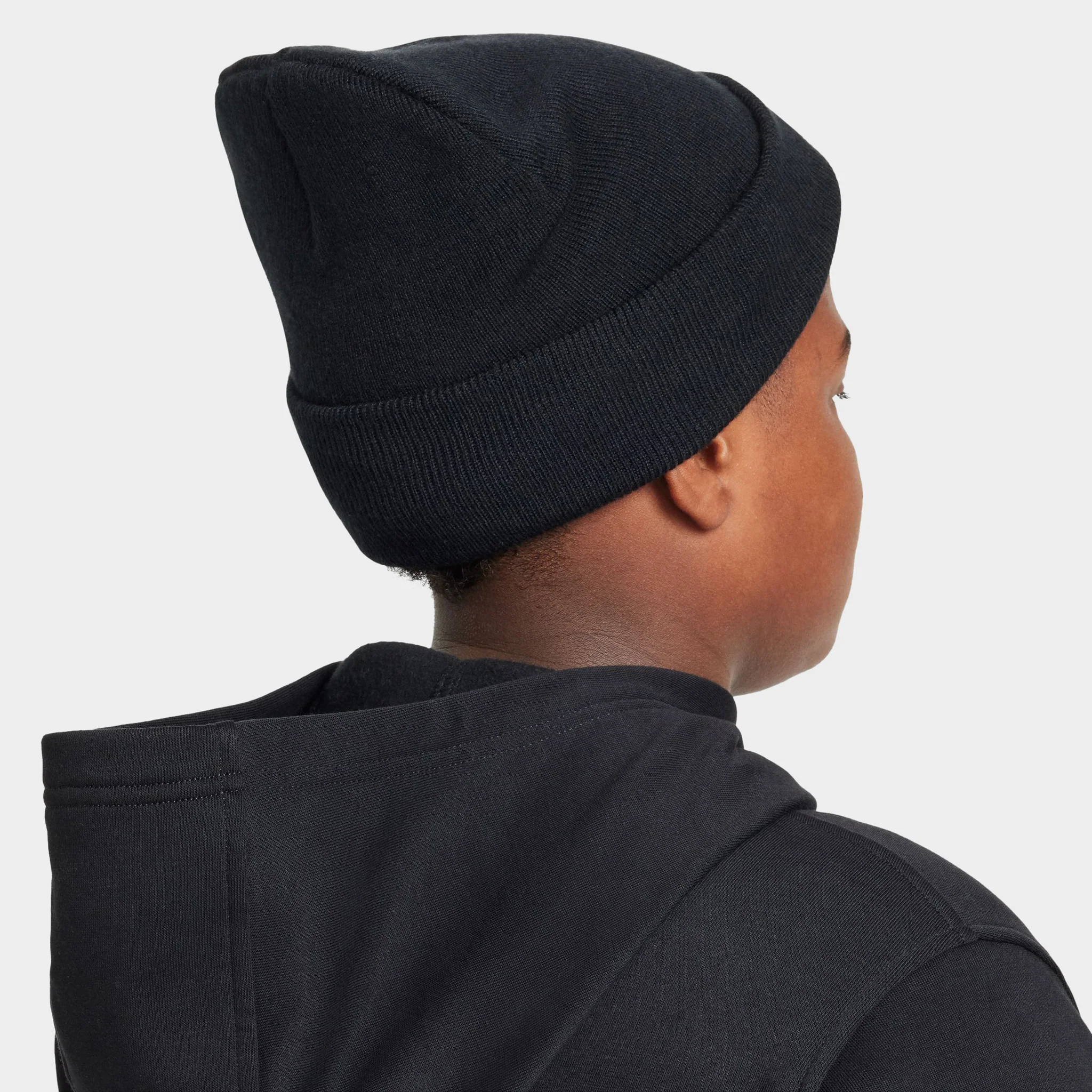 Nike Big Kids' Peak Tall Cuff Futura Beanie Black / White - Image 2