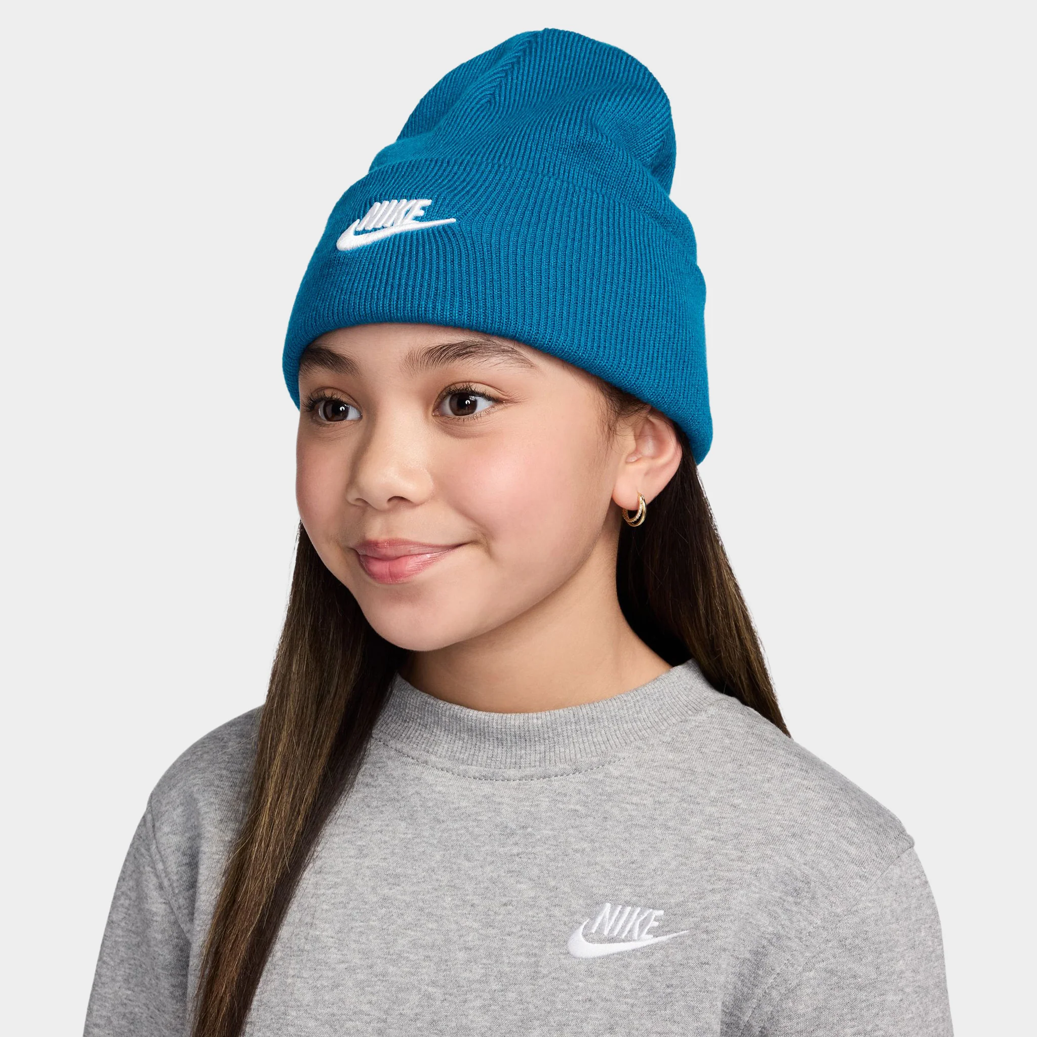Nike Big Kids' Peak Tall Cuff Futura Beanie / Green Abyss - Image 4