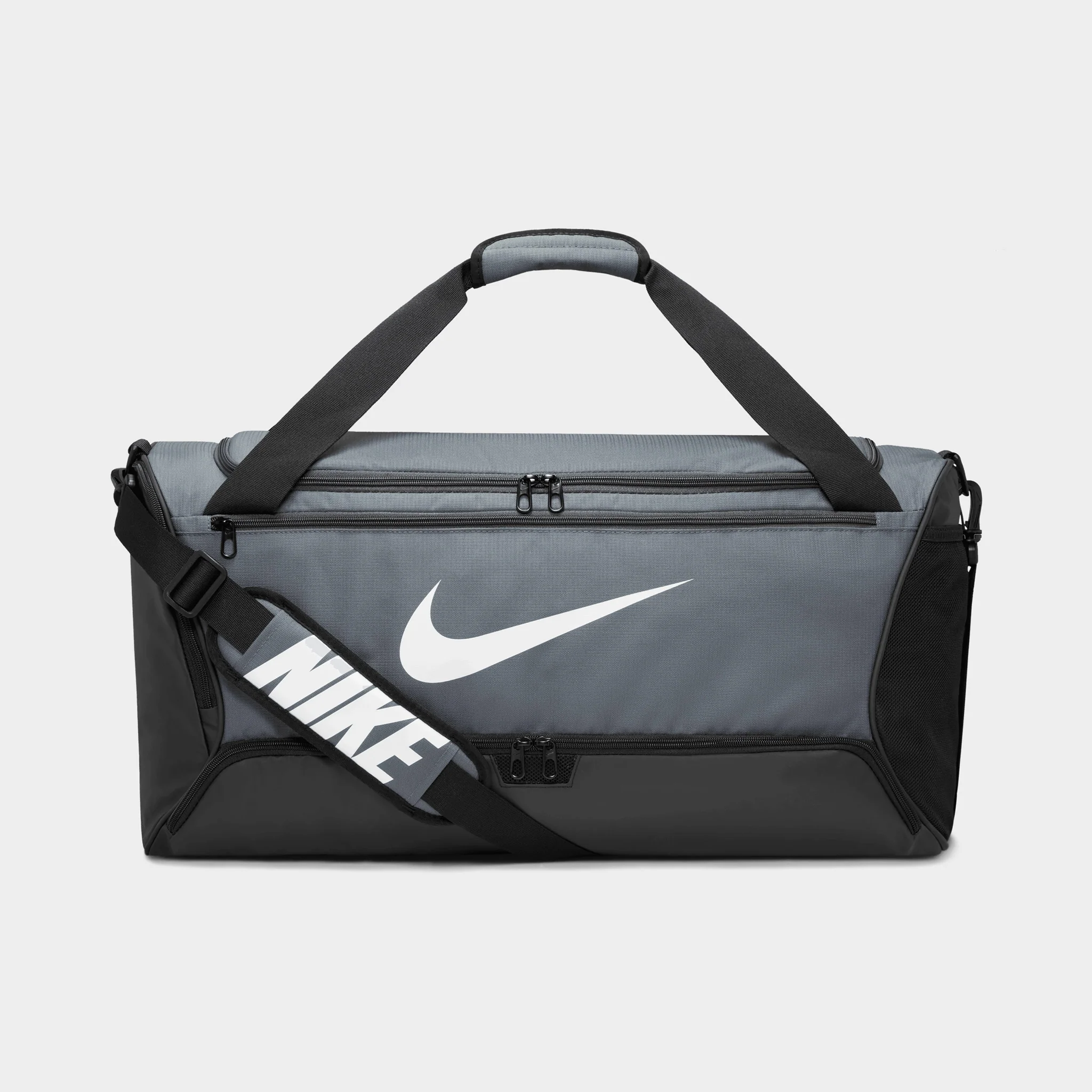 Nike Brasilia 9.5 Training Duffel Bag (Medium, 60L) Iron Grey / Black - White - Image 2