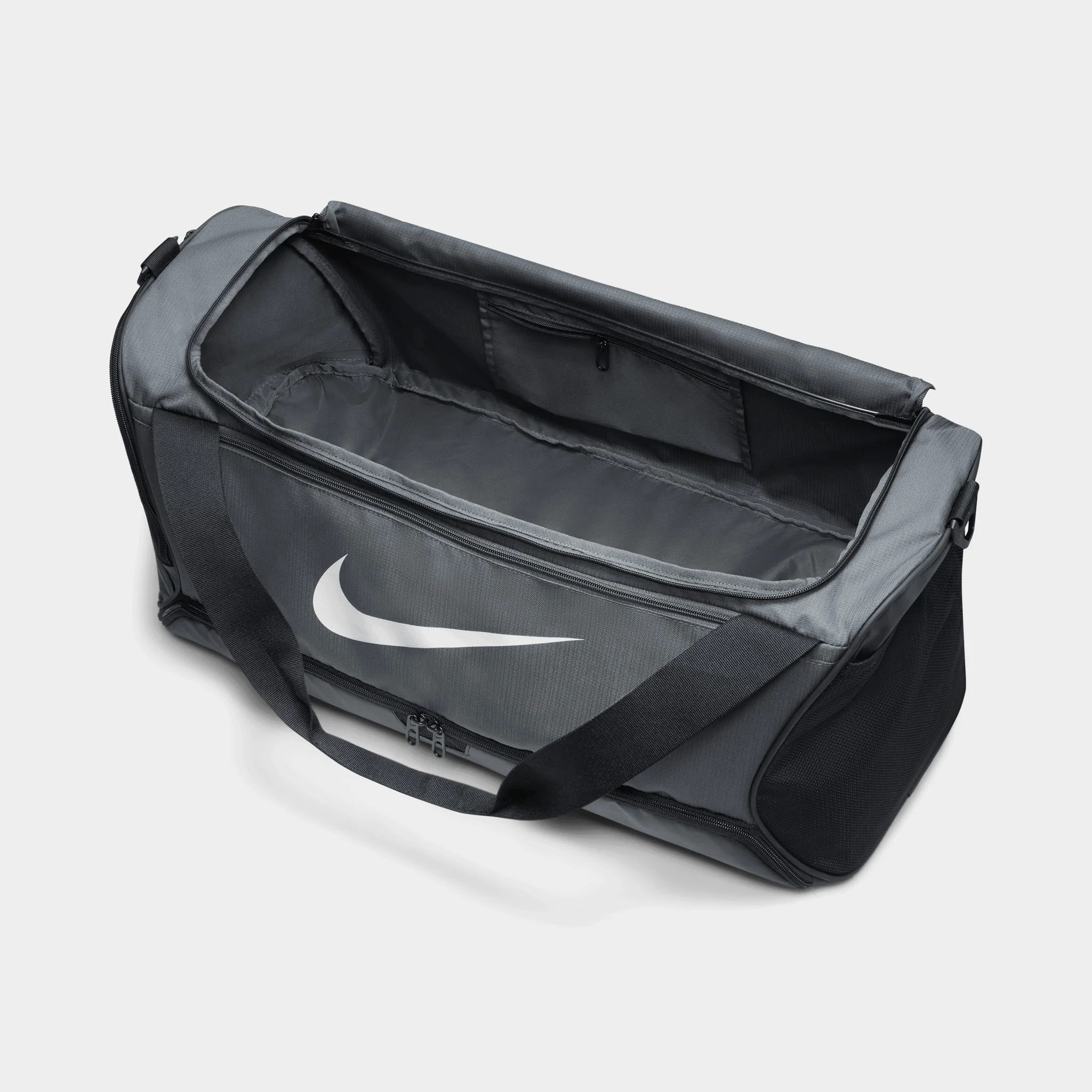 Nike Brasilia 9.5 Training Duffel Bag (Medium, 60L) Iron Grey / Black - White - Image 4