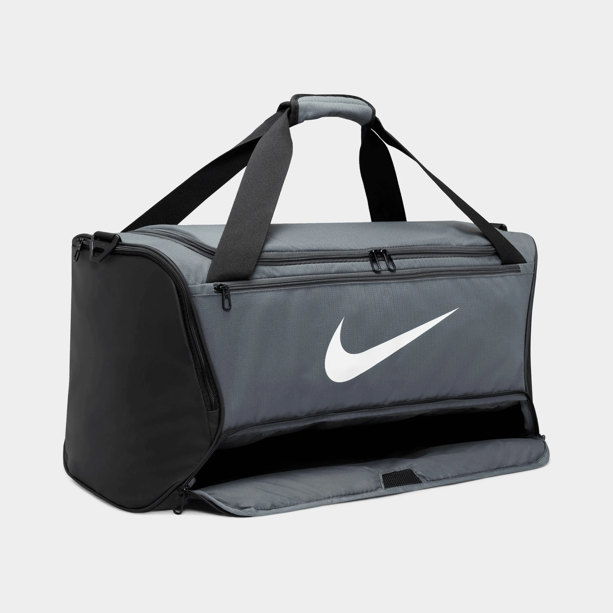 Nike Brasilia 9.5 Training Duffel Bag (Medium, 60L) Iron Grey / Black - White - Image 5