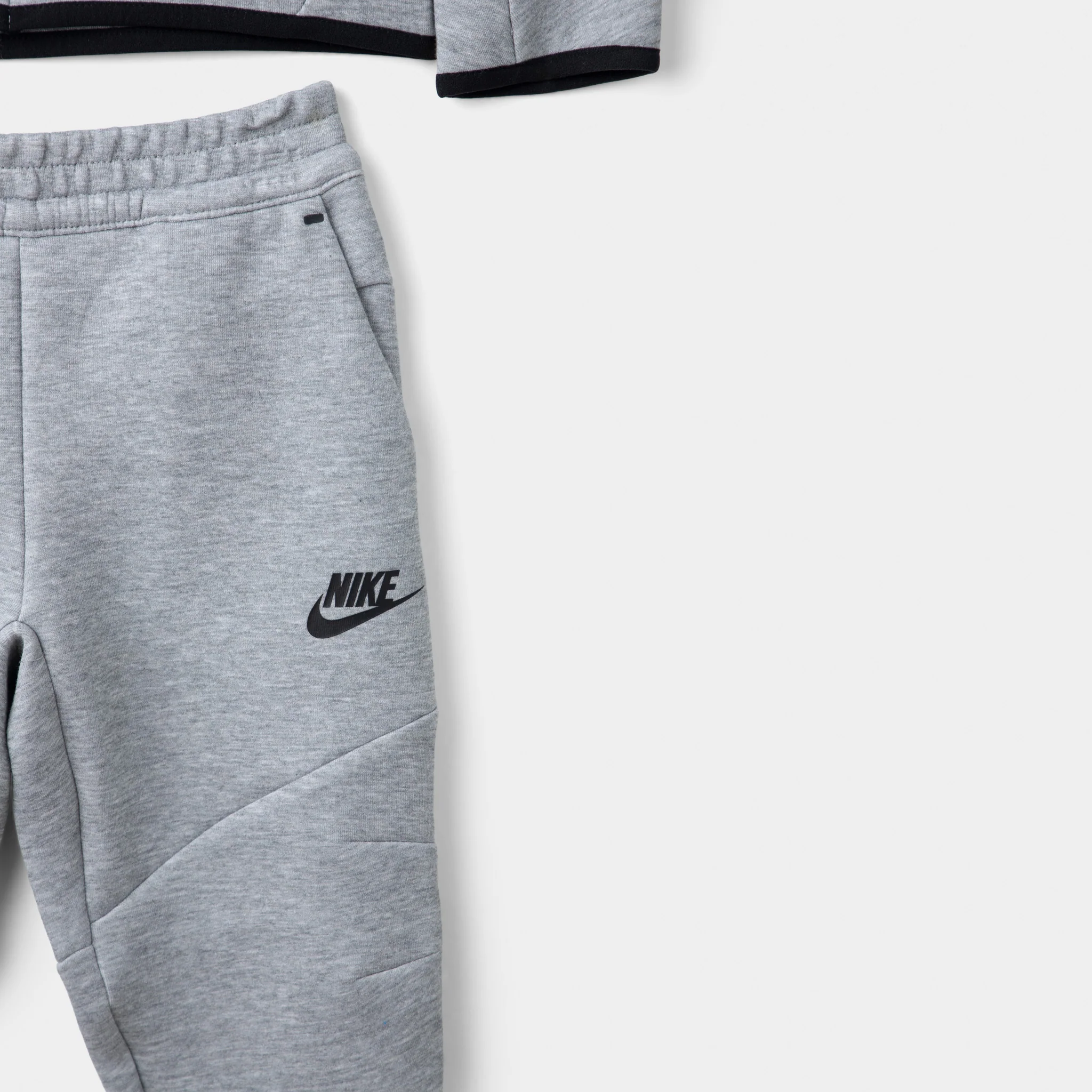 Nike Sportswear Childrens' Tech Fleece Full Zip Hoodie Set / Dark Grey Heather - Image 5