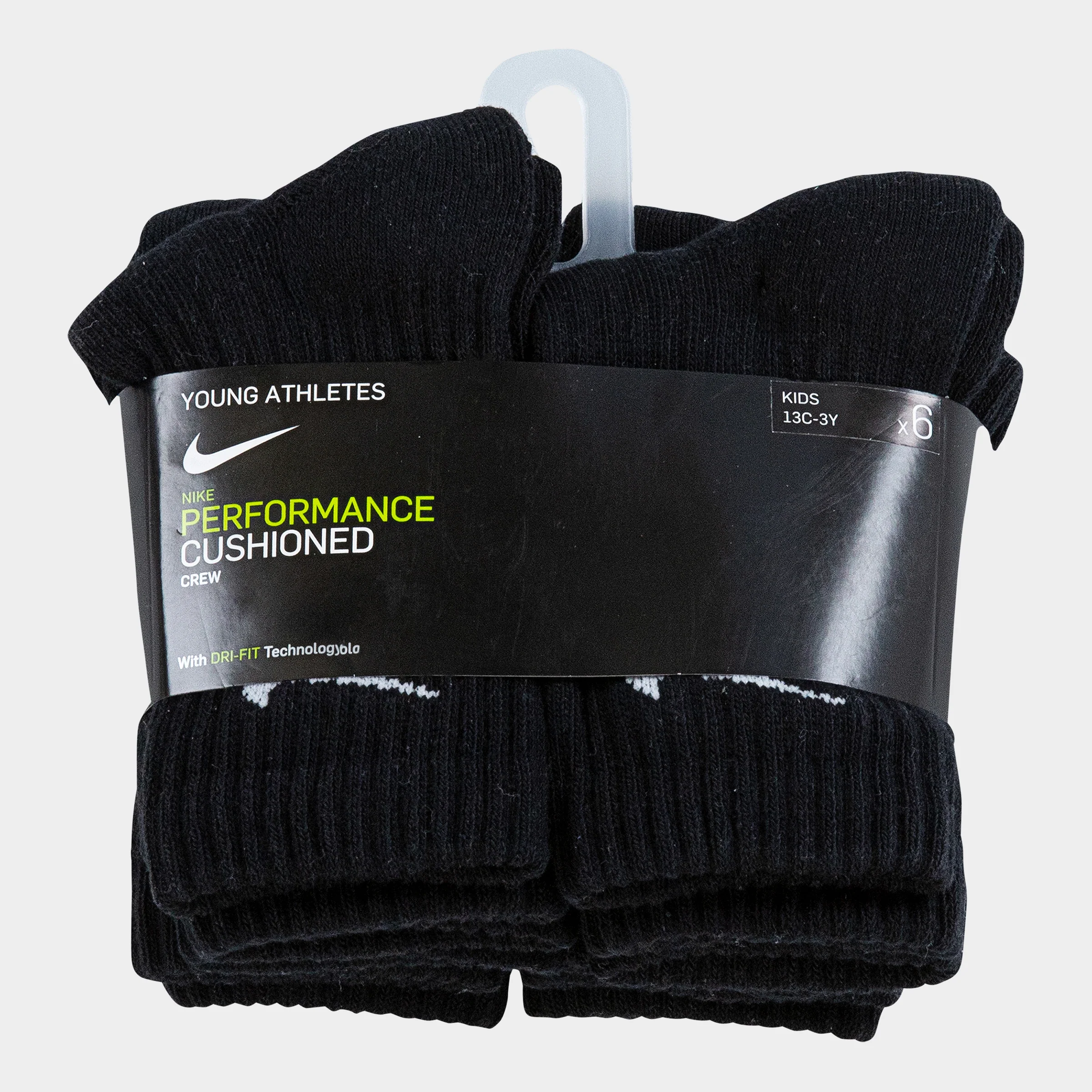 Nike Children's Performance Crew Socks (6 Pack) / Black - Image 5