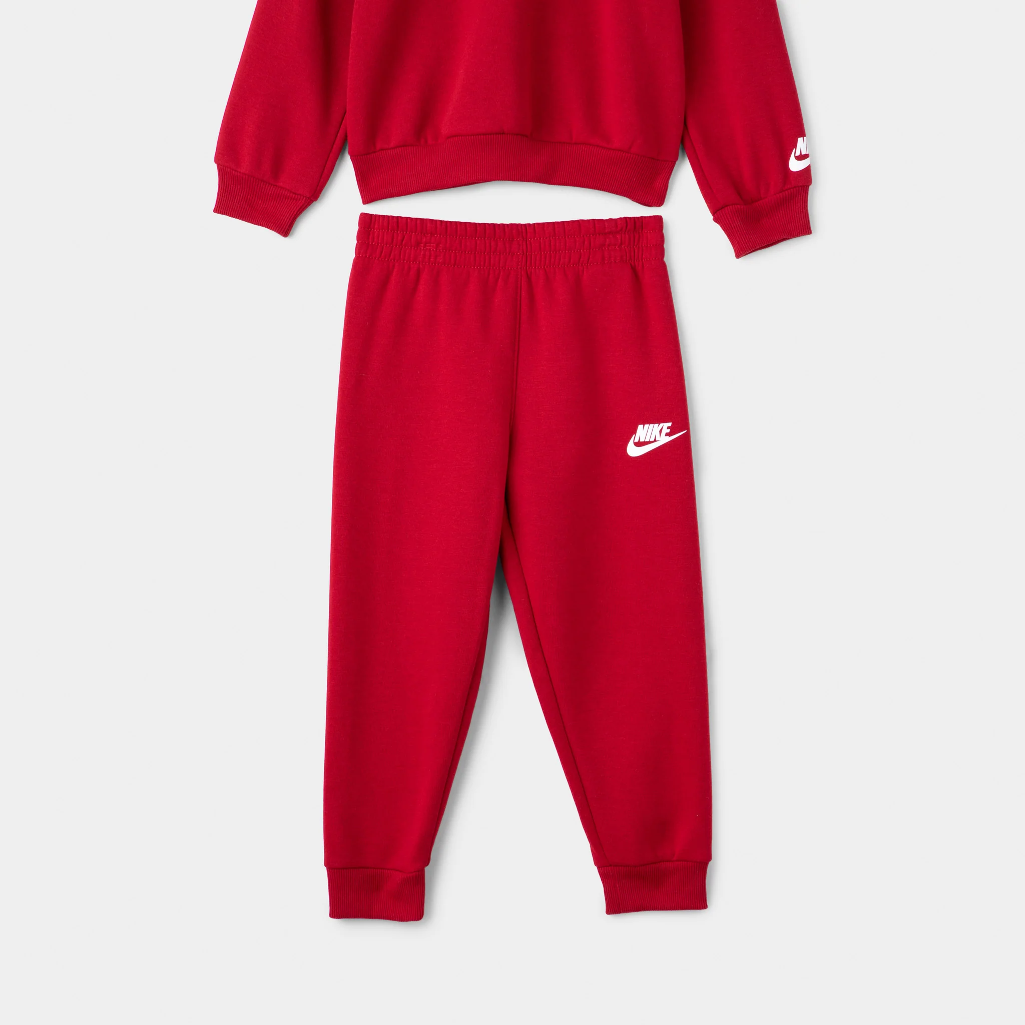 Nike Children's Fleece Crew Jogger Set / Gym Red - Image 3