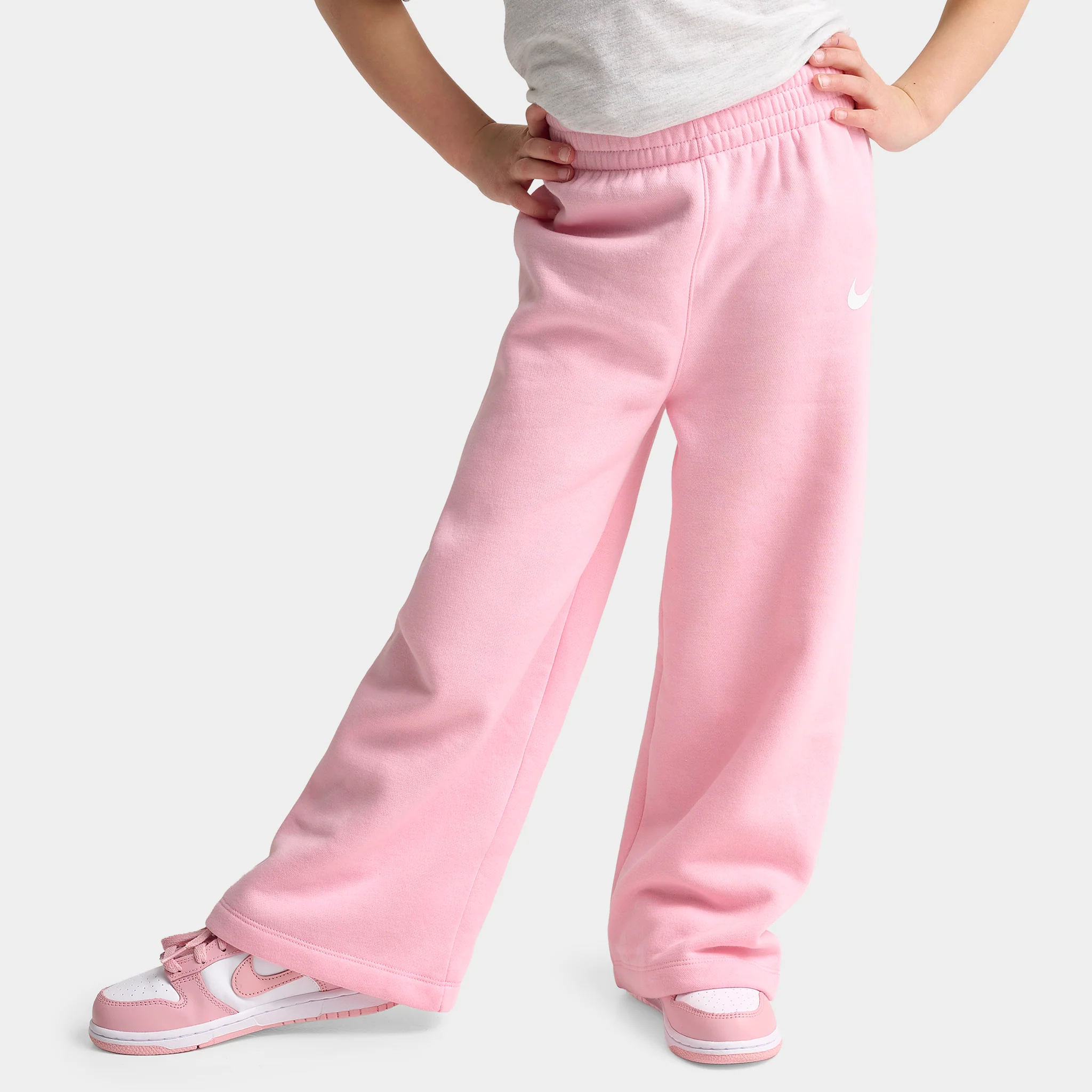 Nike Children's Fullzip Hoodie Wide Leg Pant Set / Medium Soft Pink - Image 2