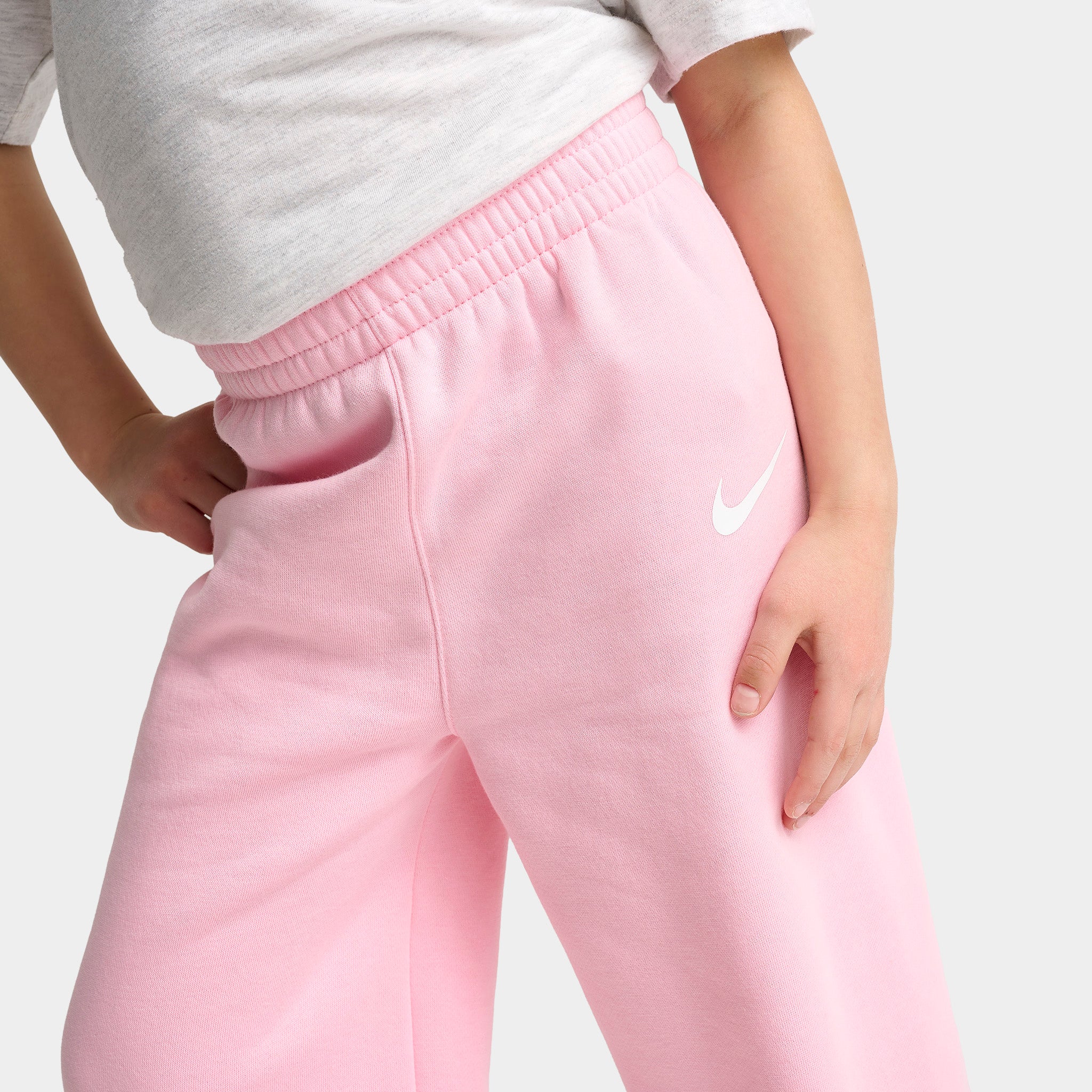 Nike Children's Fullzip Hoodie Wide Leg Pant Set / Medium Soft Pink - Image 4