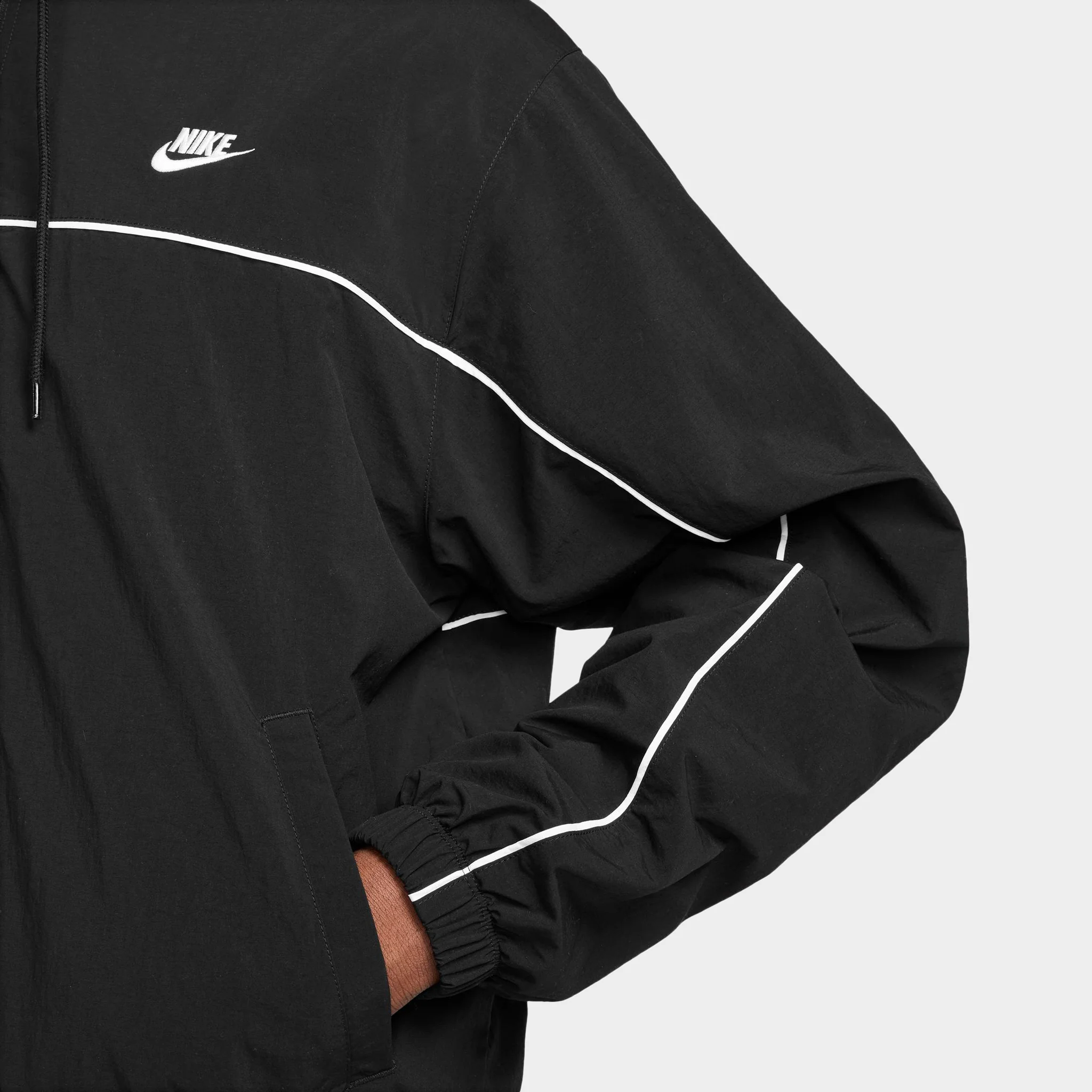 Nike Club Athlete Hooded Jacket Black / White - White - Image 3