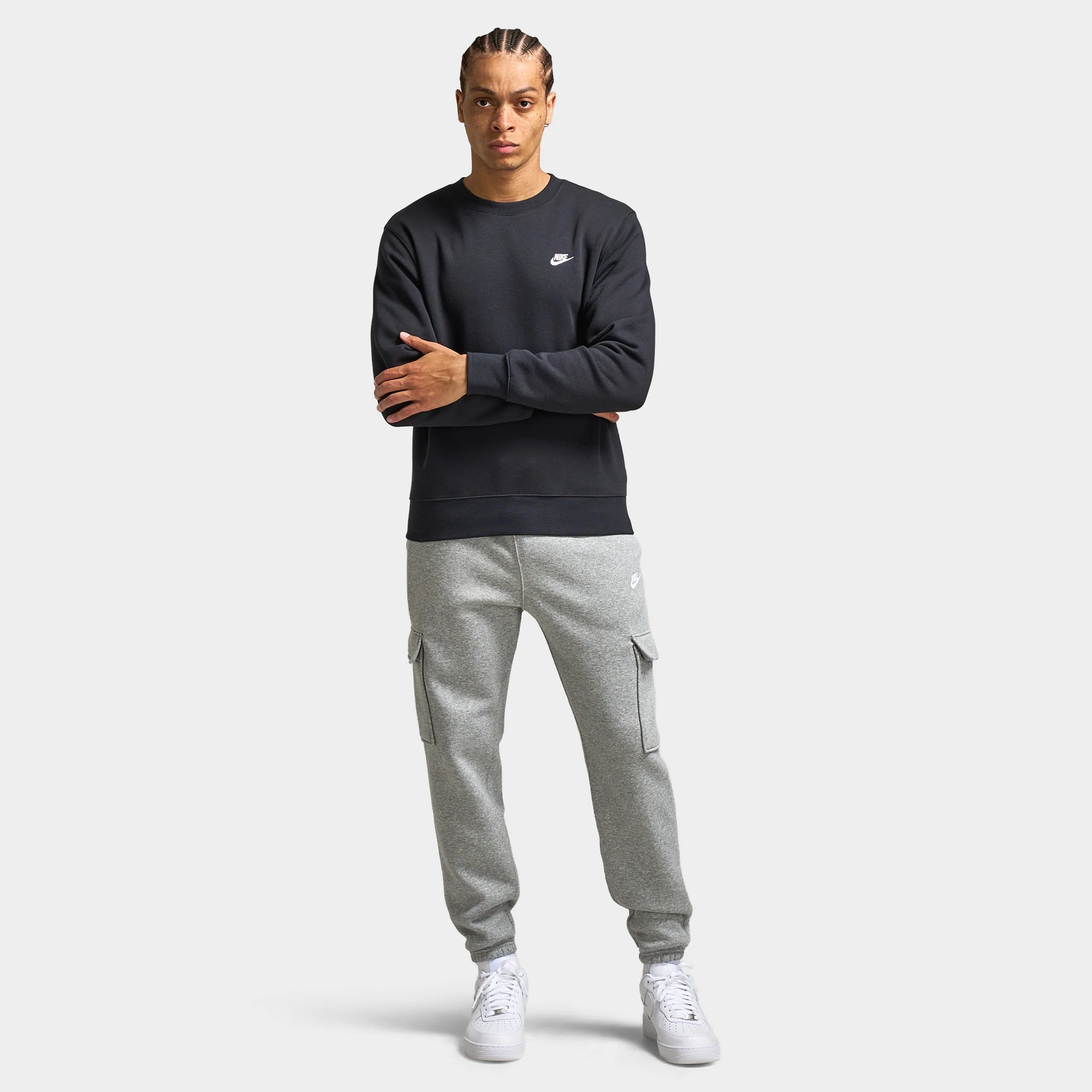 Nike Club Fleece Crew Black / White - Image 6
