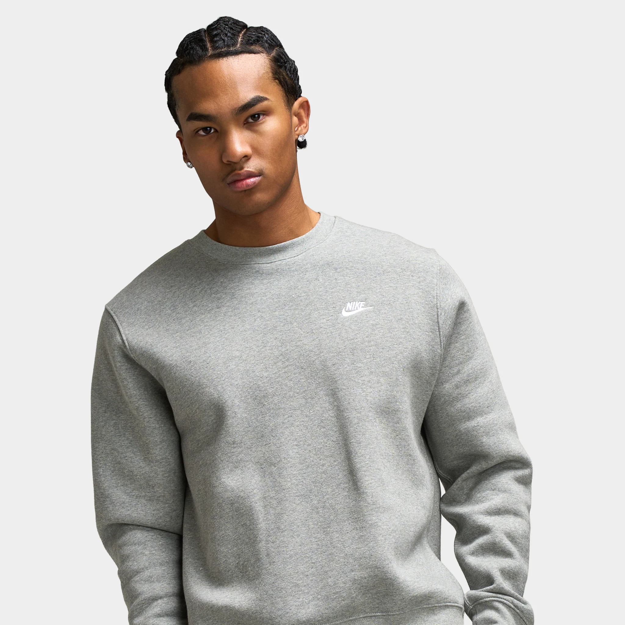 Nike Club Crew Dark Grey Heather / White - Image 3