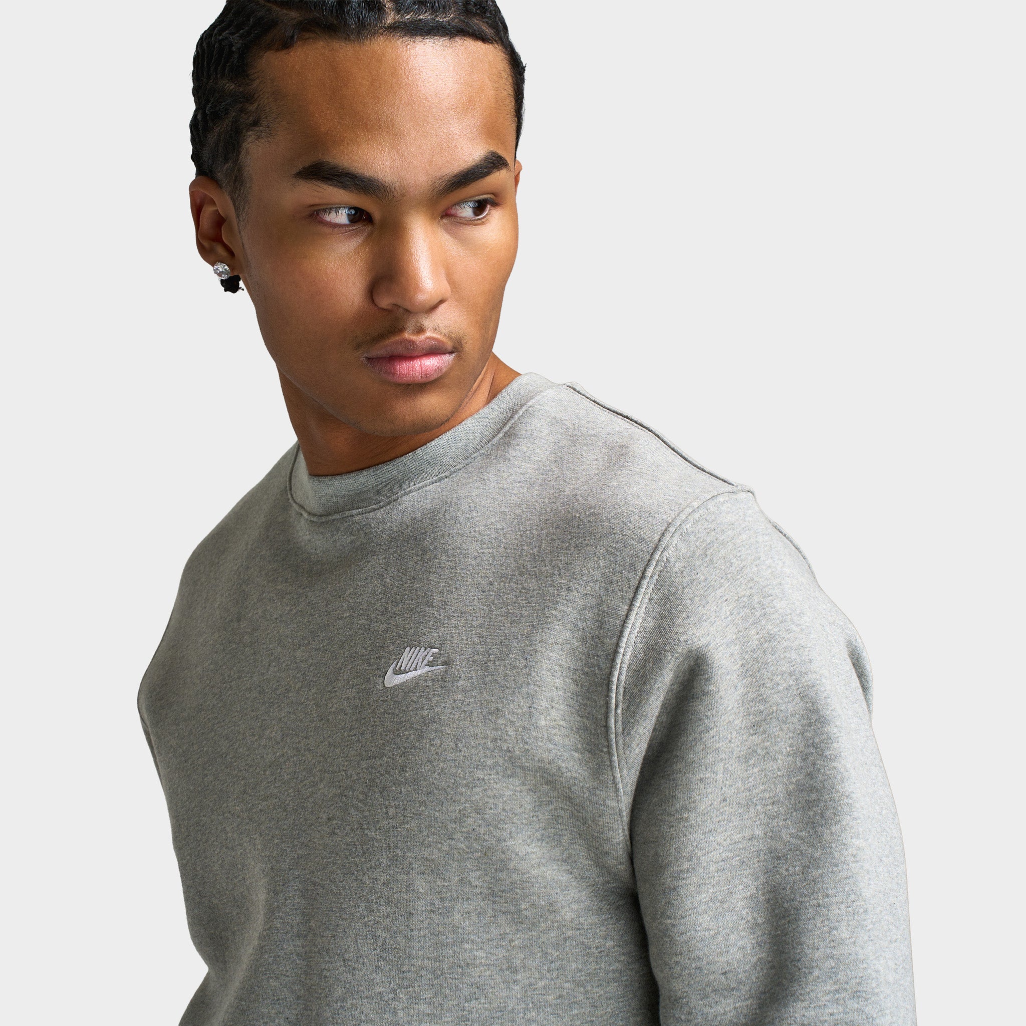 Nike Club Crew Dark Grey Heather / White - Image 4