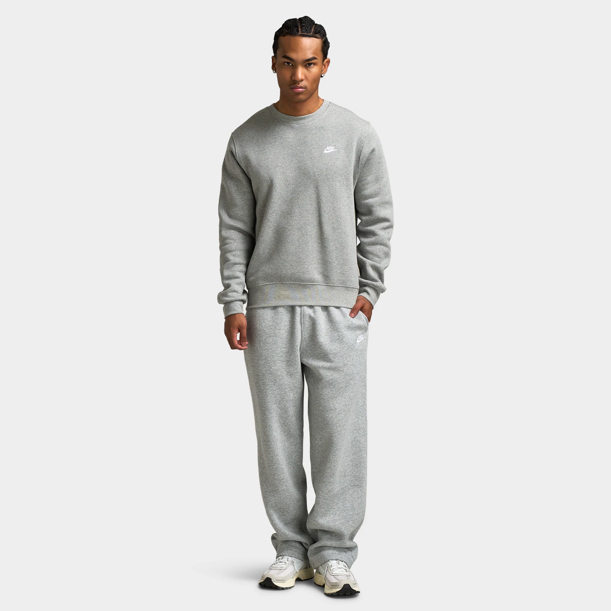 Nike Club Crew Dark Grey Heather / White - Image 6