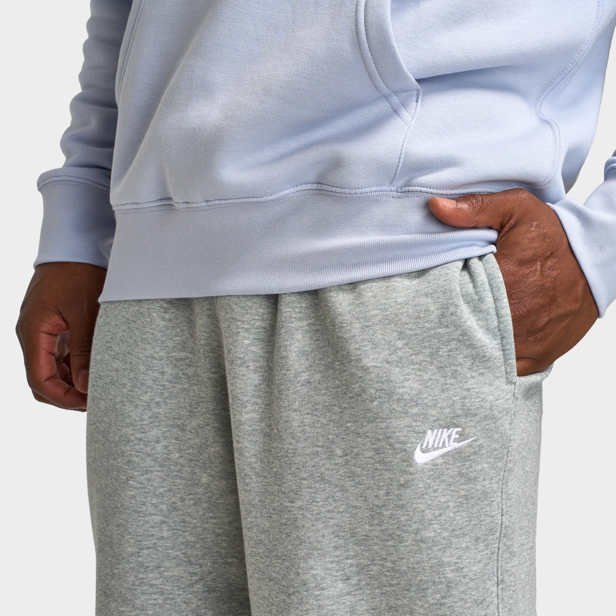 Nike Club Fleece Bungee Pants / Heather Grey - Image 5