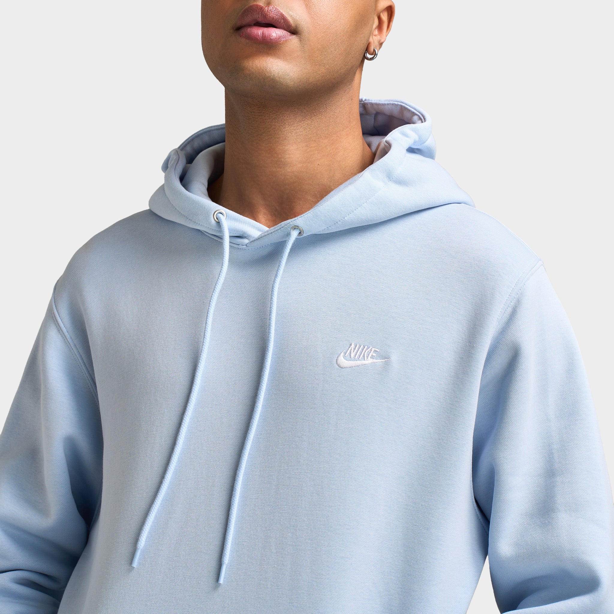 Nike Club Fleece Hoodie / Hydrogen Blue / White - Image 3