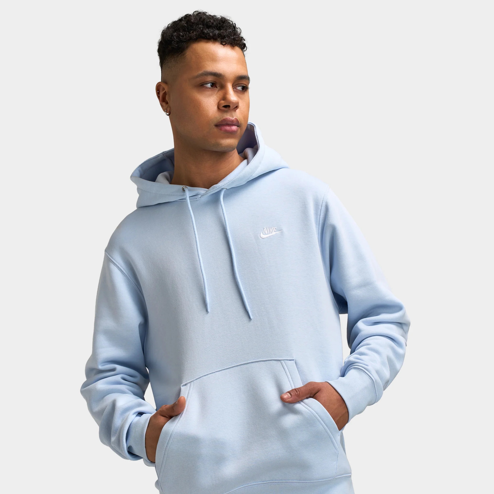 Nike Club Fleece Hoodie / Hydrogen Blue / White - Image 4