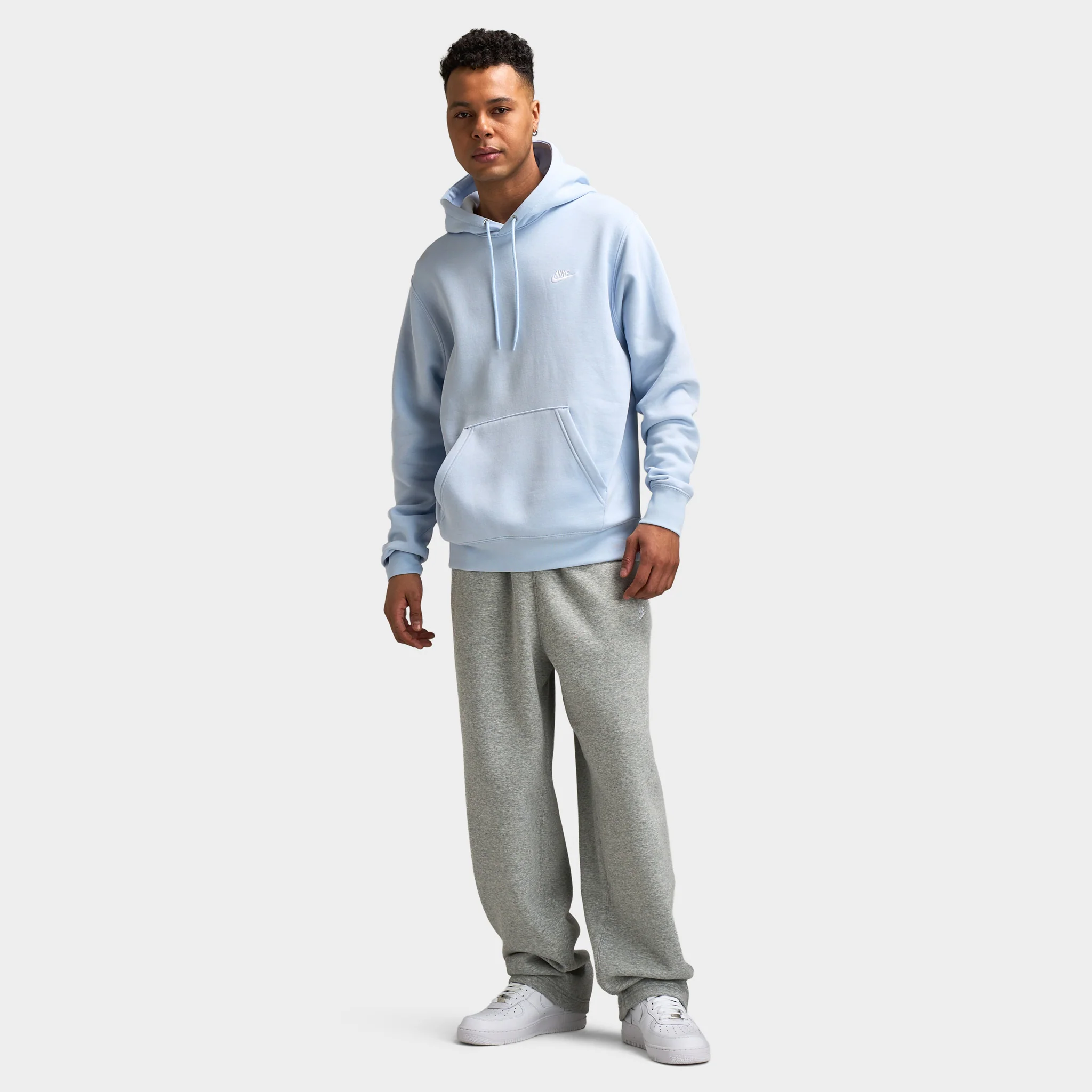 Nike Club Fleece Hoodie / Hydrogen Blue / White - Image 5
